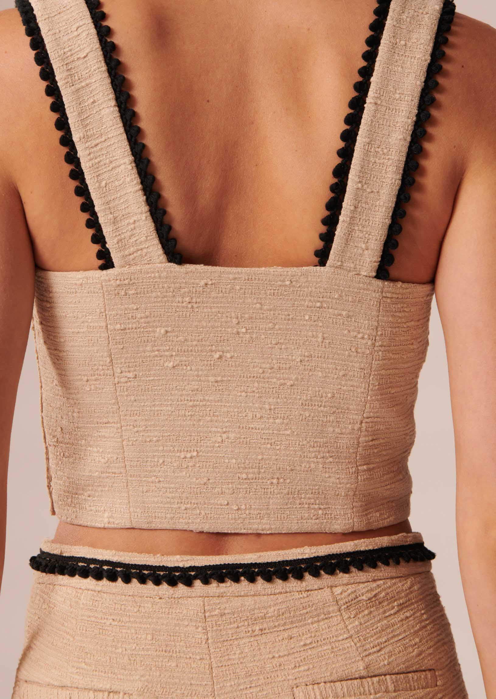 Top Tweed beige en tweed Faume - seconde main