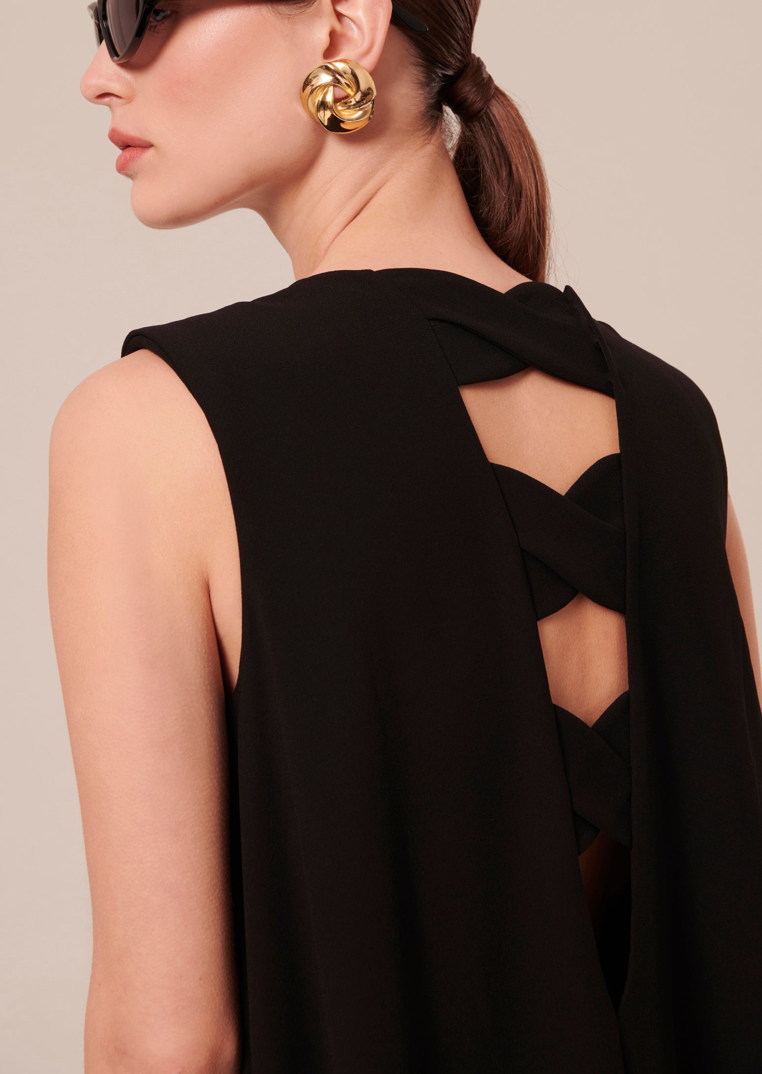 Robe Roxy noire en crêpe Faume - seconde main