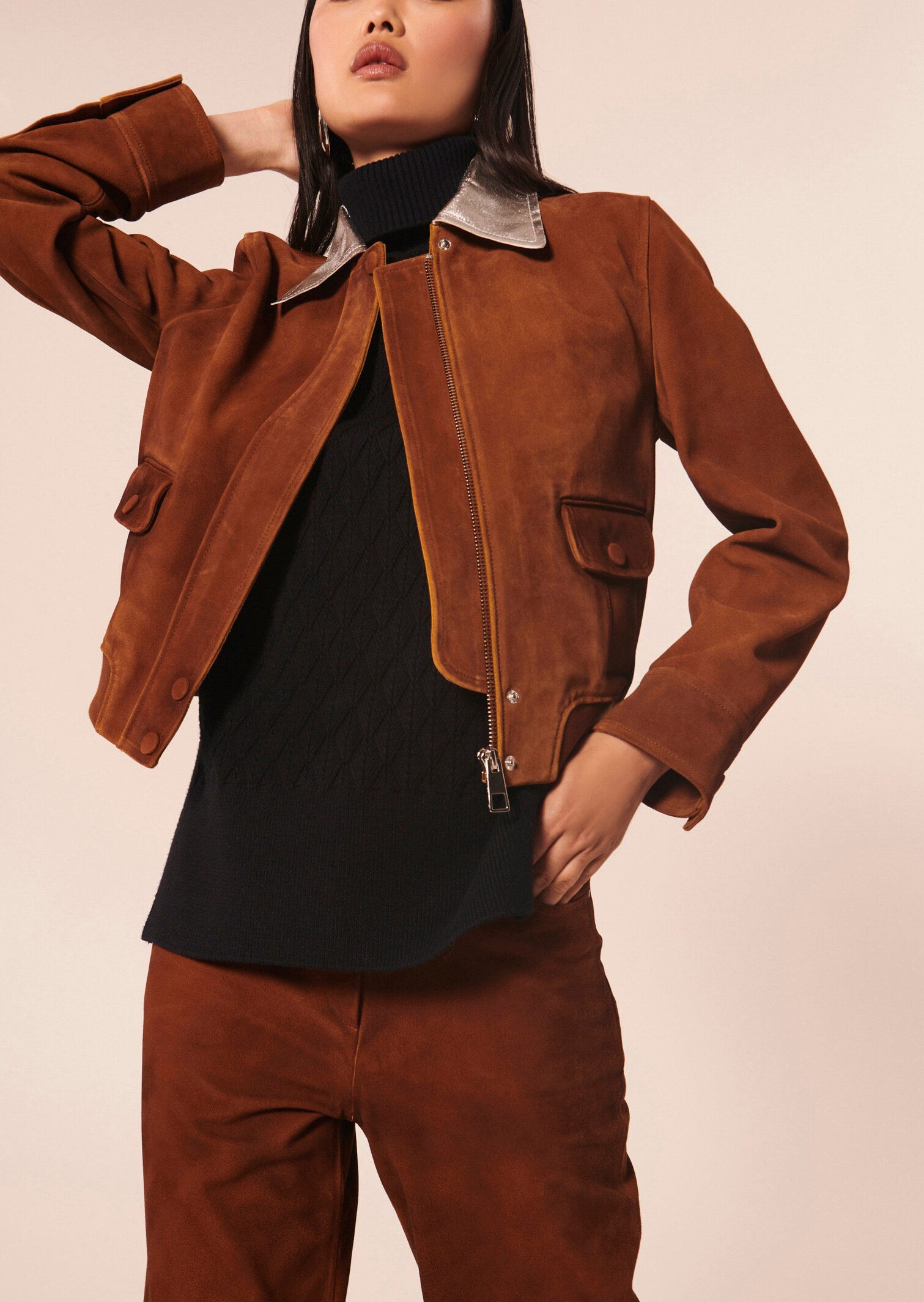 Veste Vicenza marron en nubuck Faume - seconde main