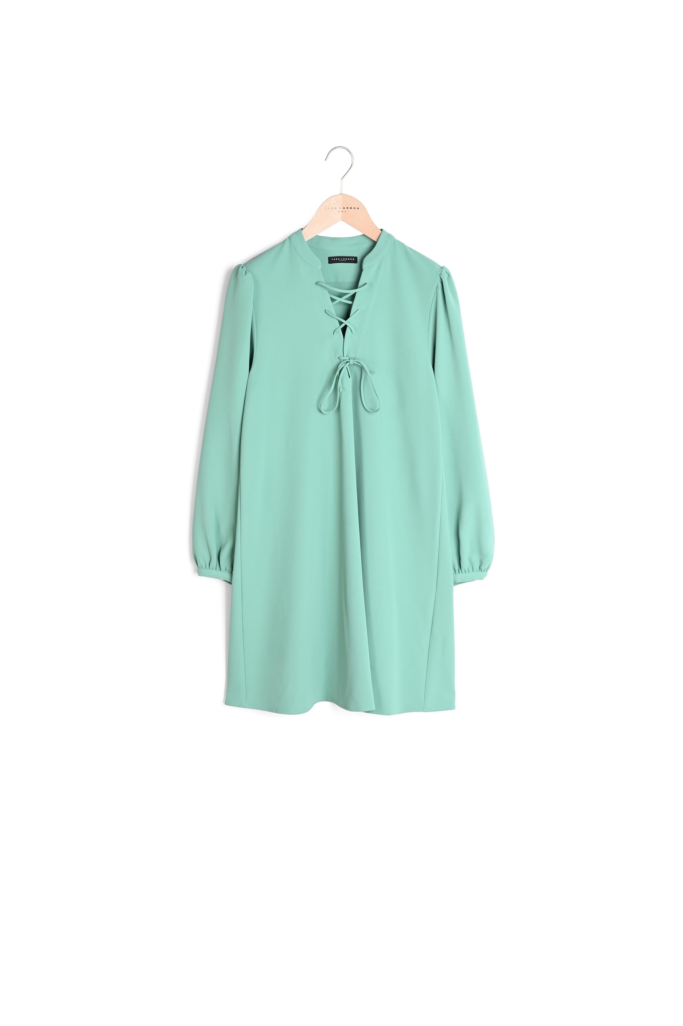Robe Raiqa vert menthe en crêpe Faume - seconde main