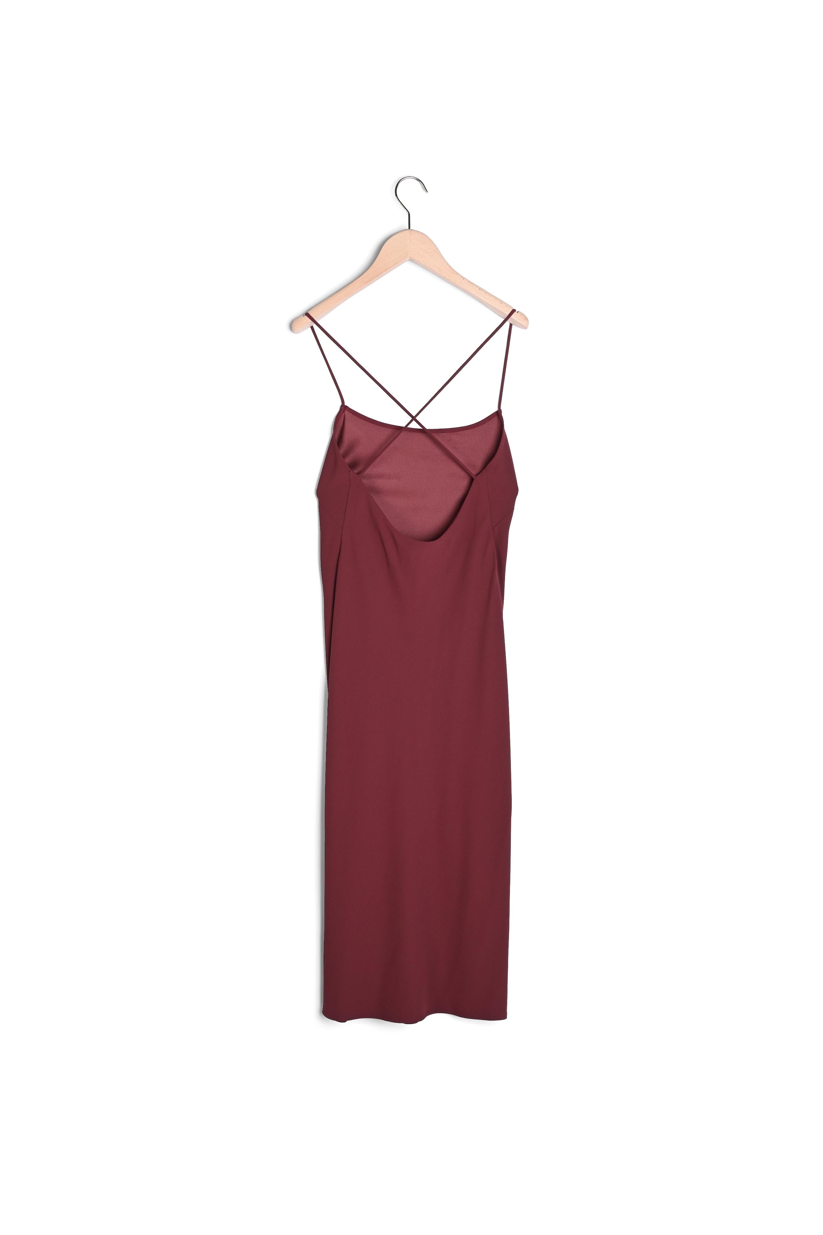 Robe Reany bordeaux en crêpe envers satin Faume - seconde main