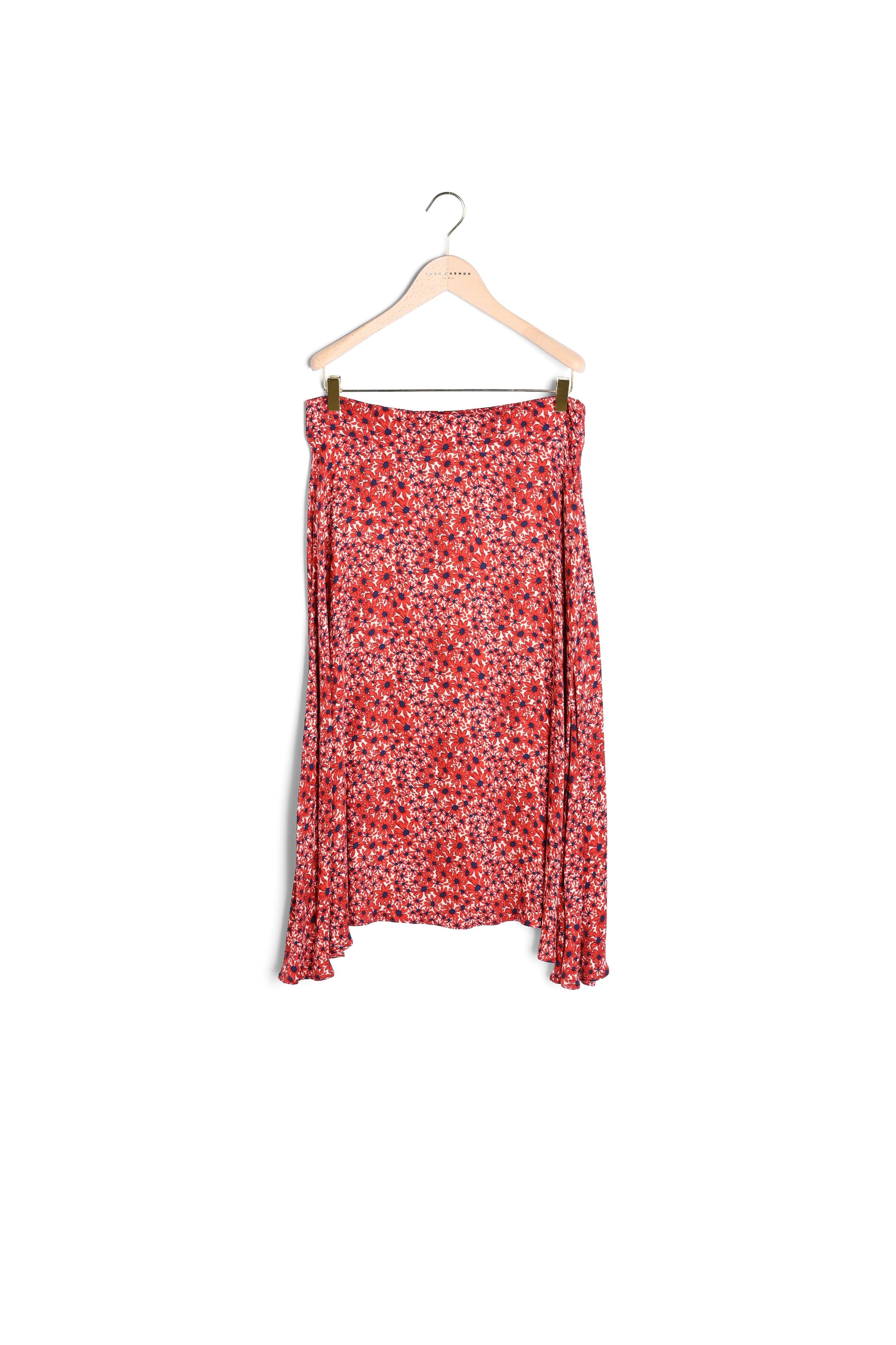 Jupe Jeannette rouge imprimé petites fleurs Faume - seconde main