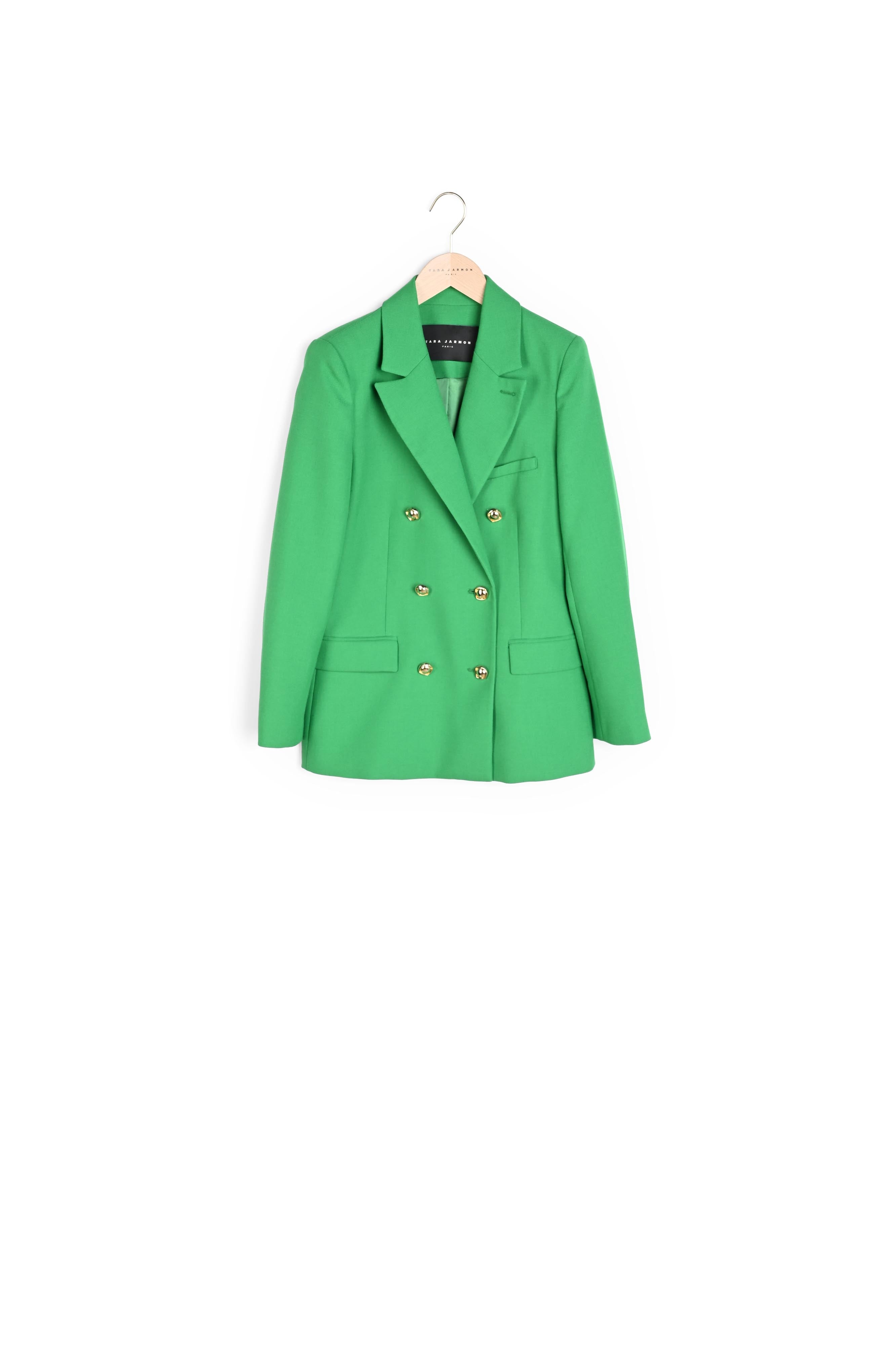 Veste Virgie verte en toile tailleur Faume - seconde main