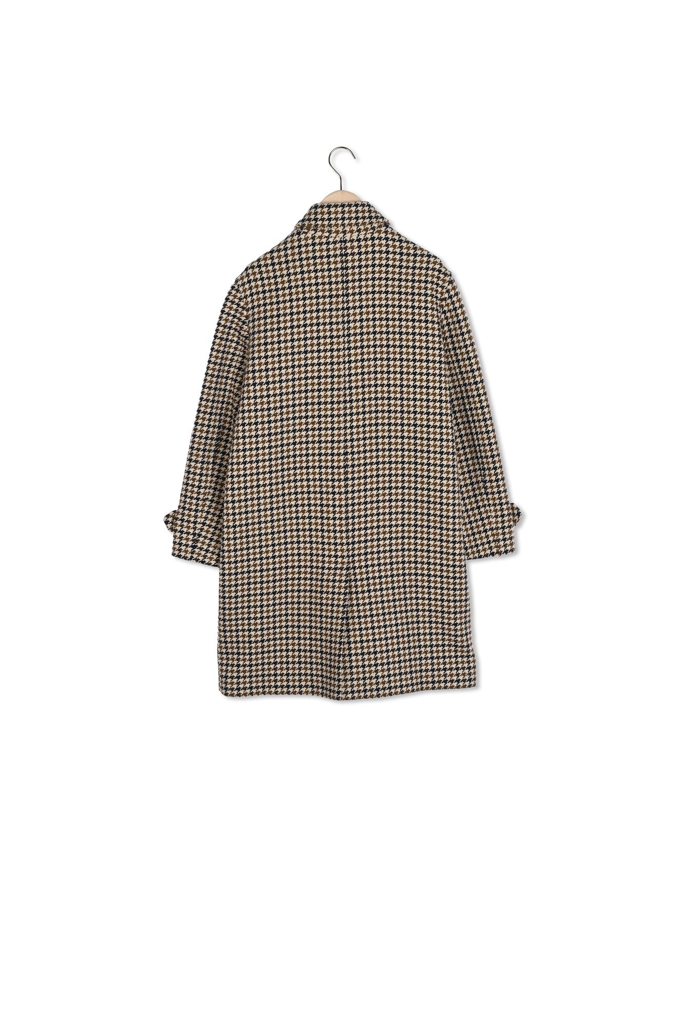 Manteau Martha moka en laine pied de poule Faume - seconde main