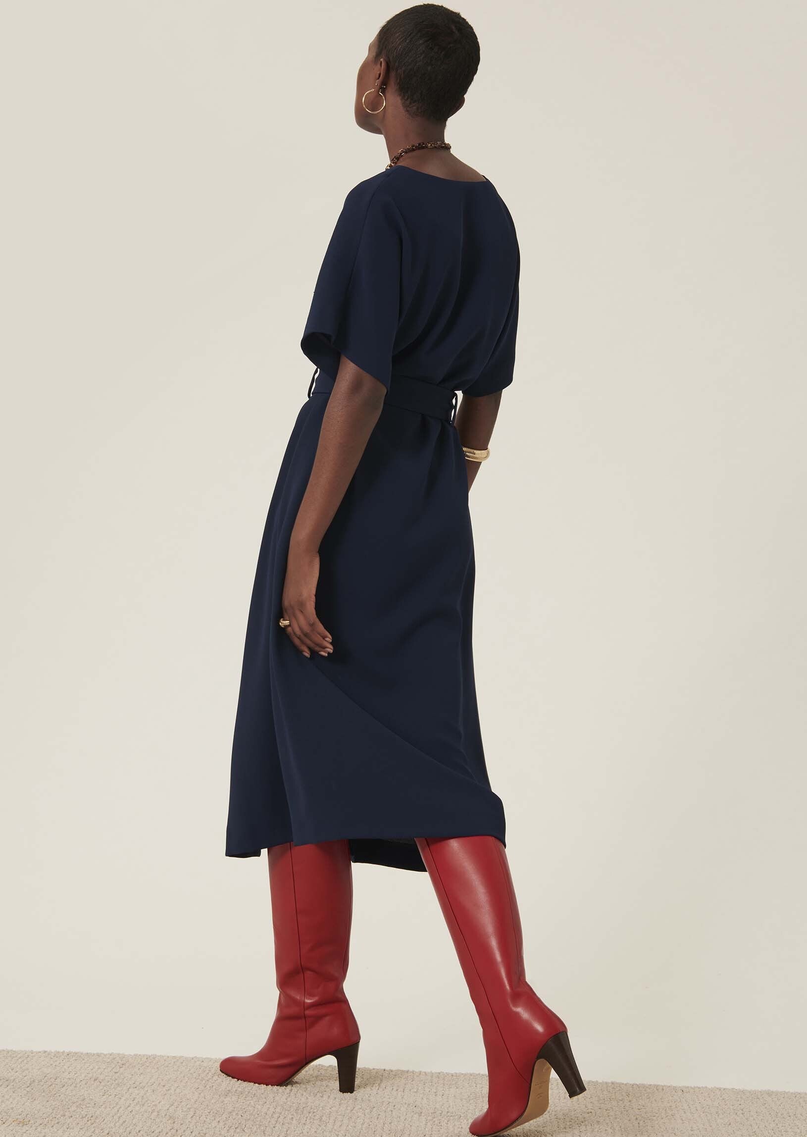 Robe Rafaelle bleu nuit en crêpe Faume - seconde main