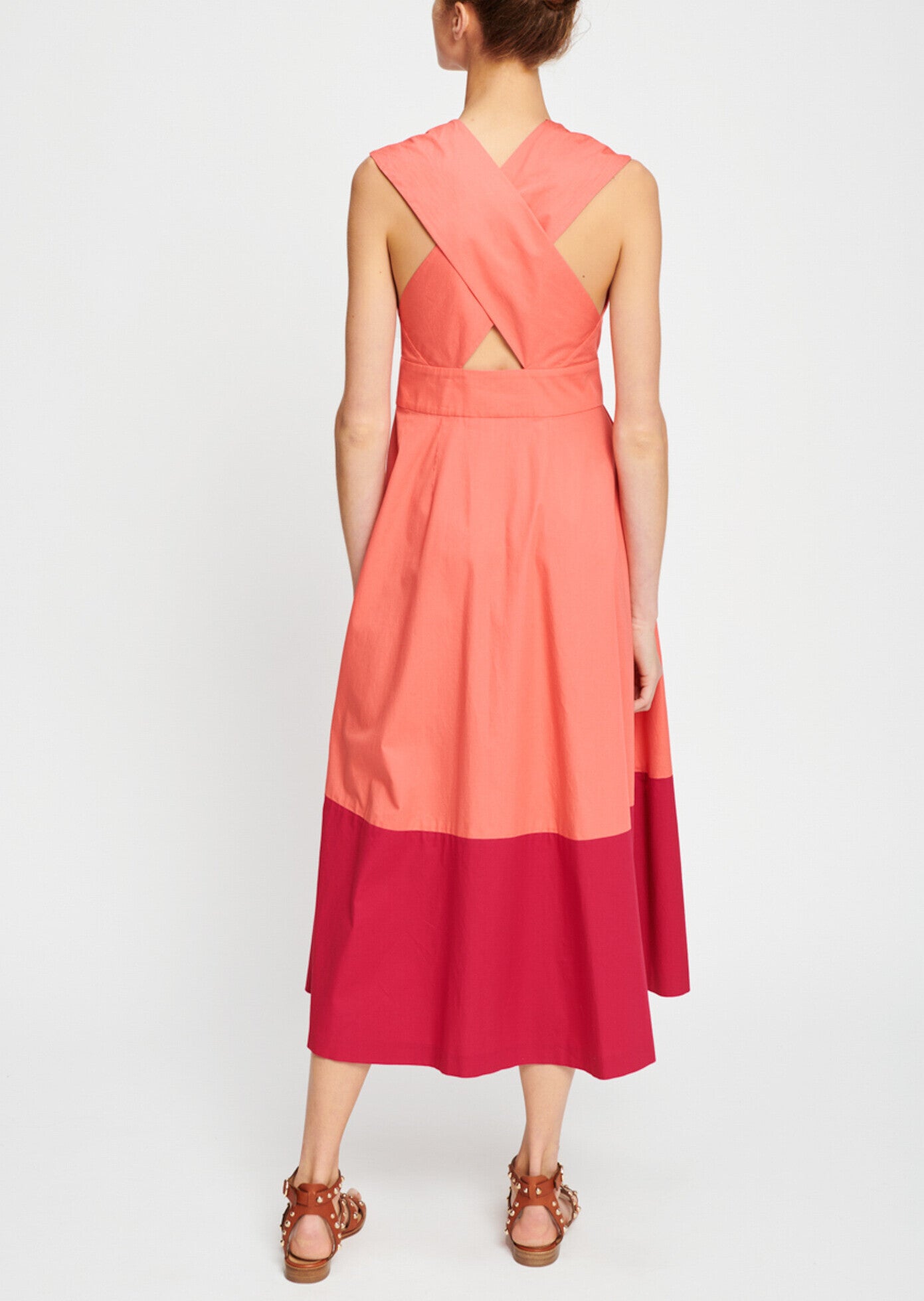 Robe en popeline de coton rose Faume - seconde main