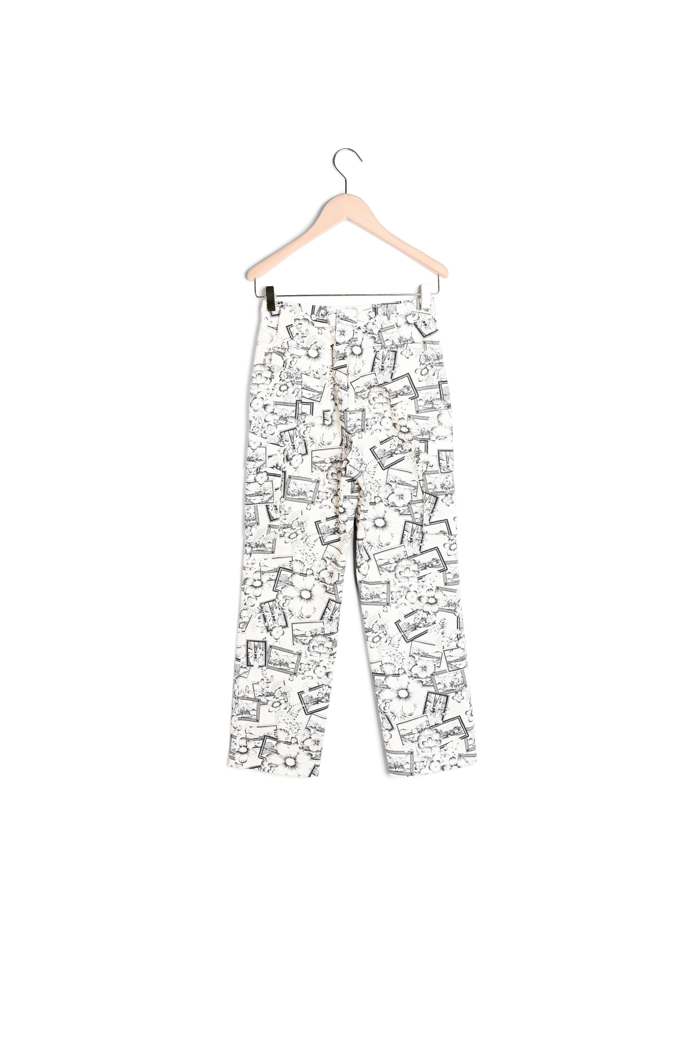 Pantalon Philippo écru imprimé en coton Faume - seconde main