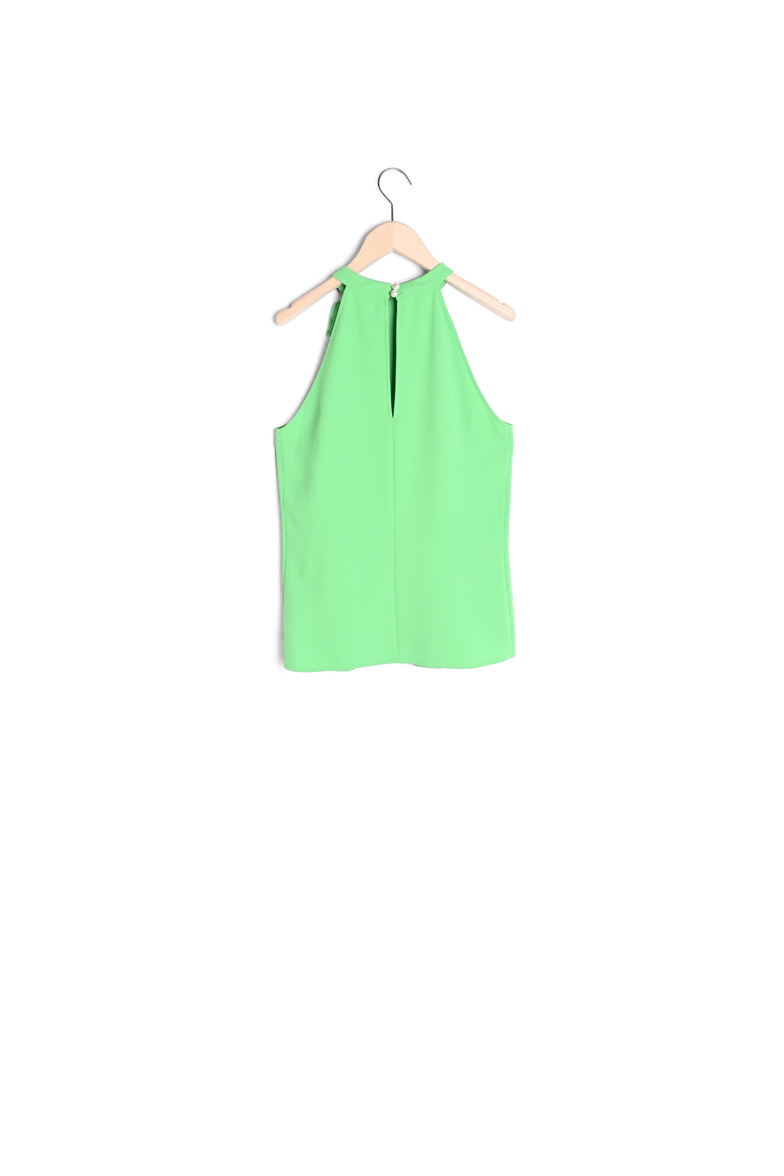 Top Tierri vert en crêpe Faume - seconde main