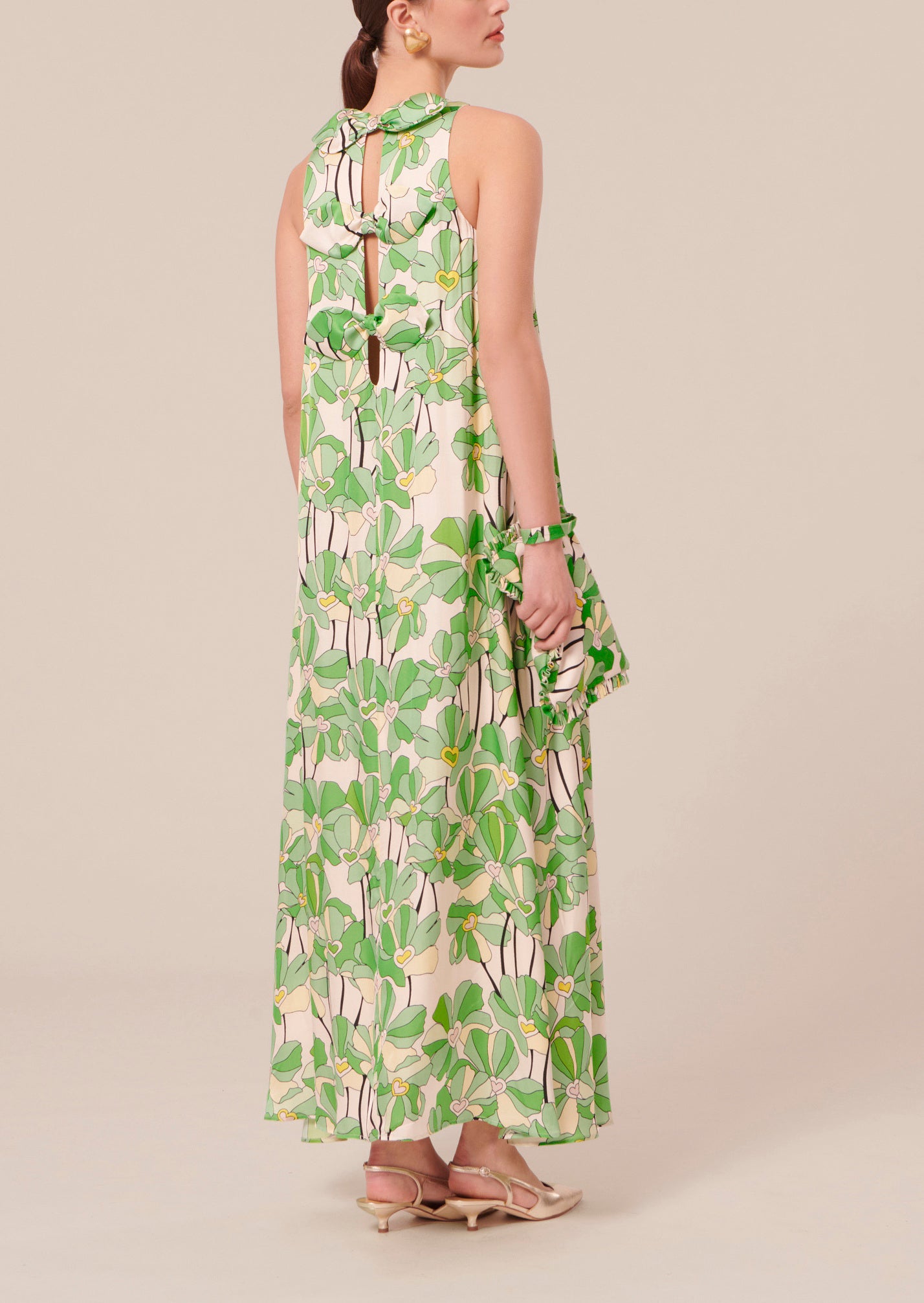 Robe Roxanne verte imprimée à fleurs Faume - seconde main