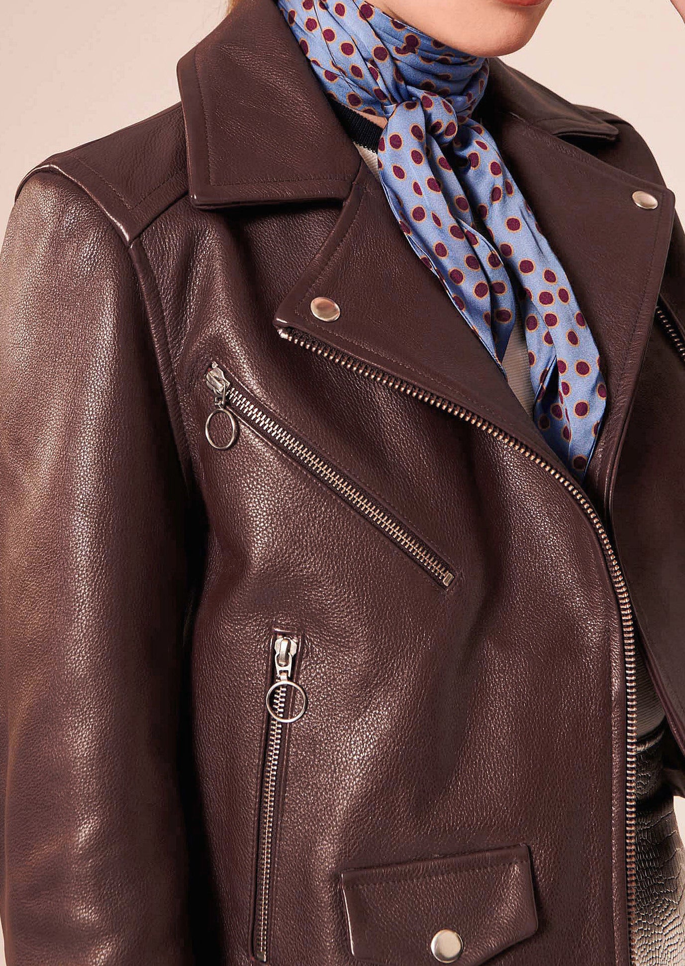 Veste Vogue bordeaux en cuir Faume - seconde main