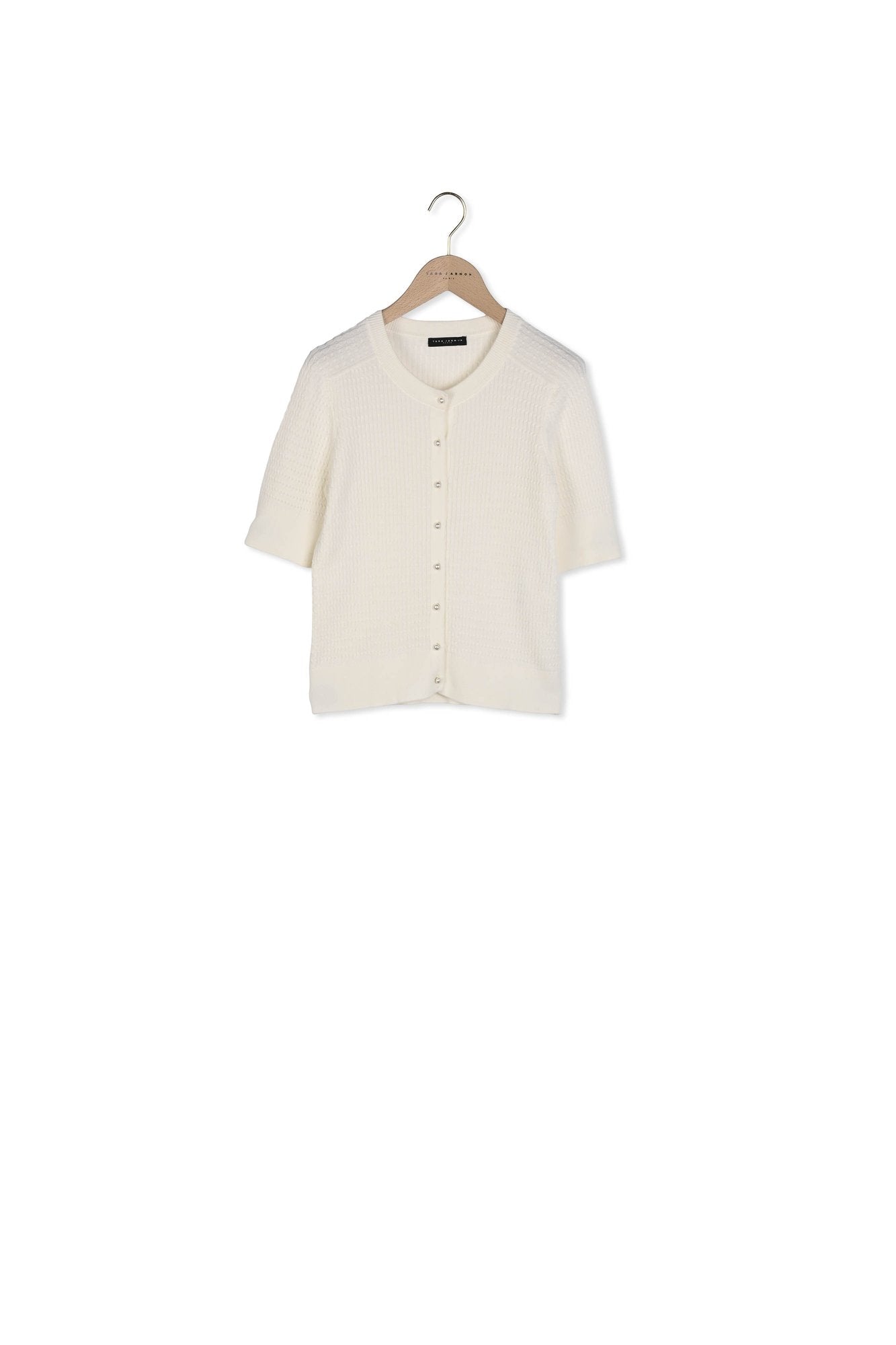 Gilet Gabrielle écru en coton extrafin Faume - seconde main