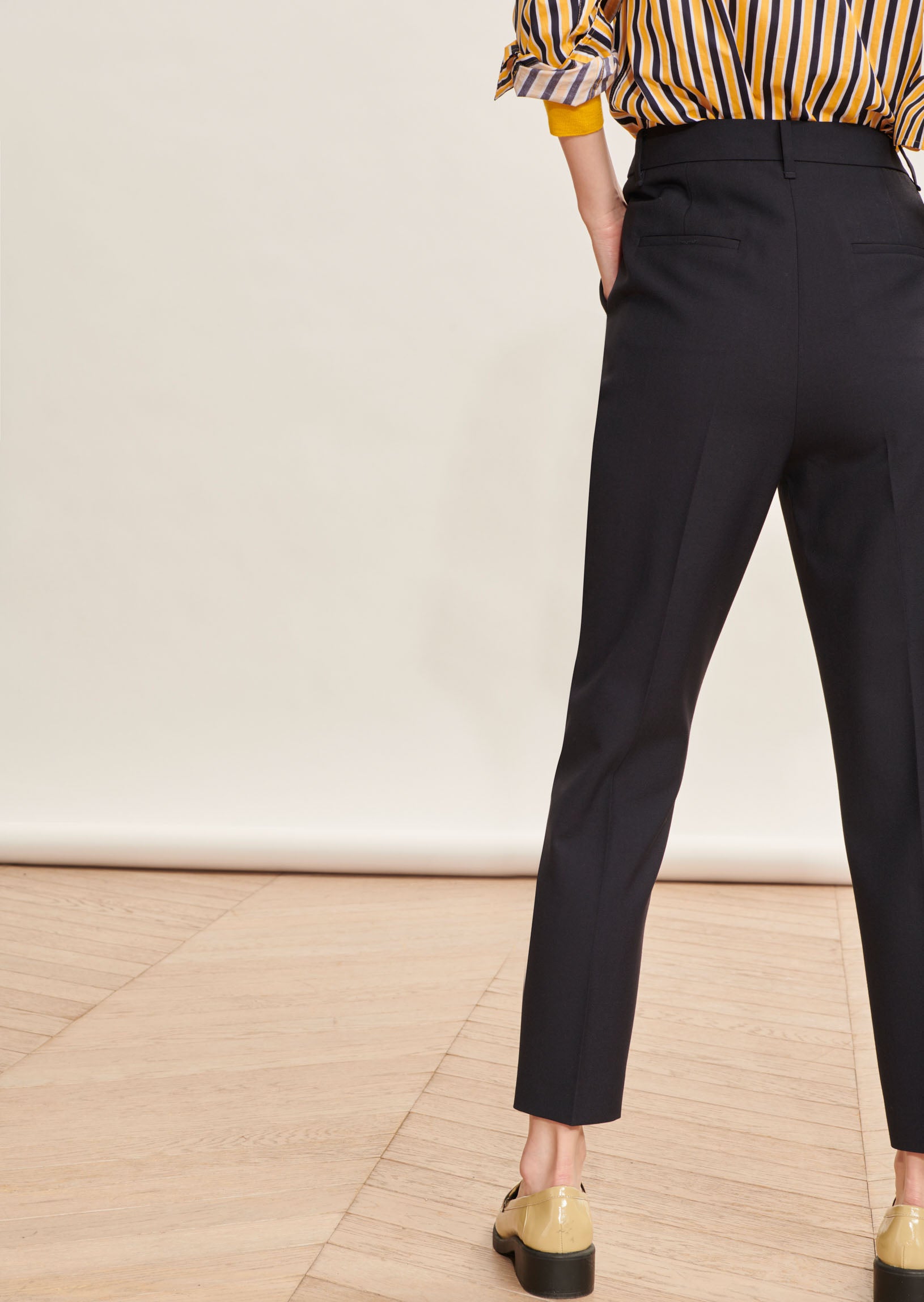 Pantalon Philippine bleu nuit en laine froide Faume - seconde main