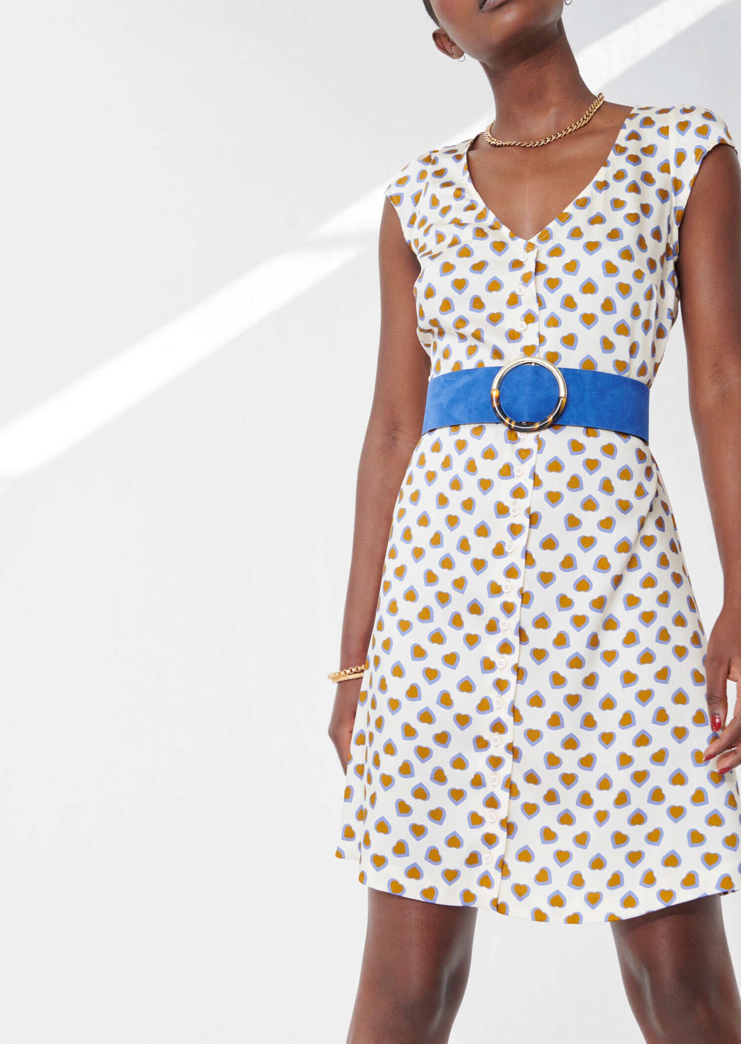 Robe Ruomi écrue imprimé coeurs Faume - seconde main