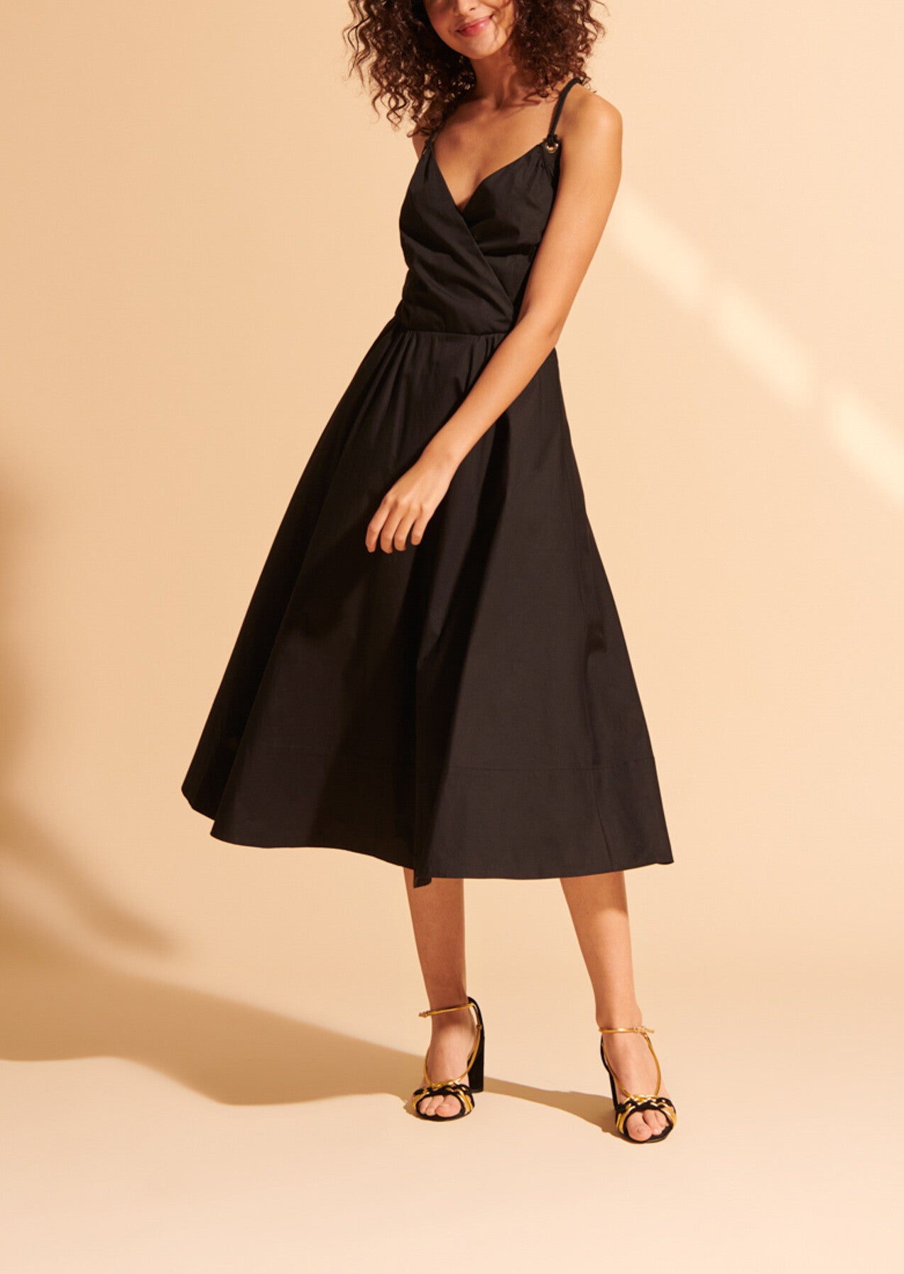 Robe Rosabel noire en popeline et corde Faume - seconde main