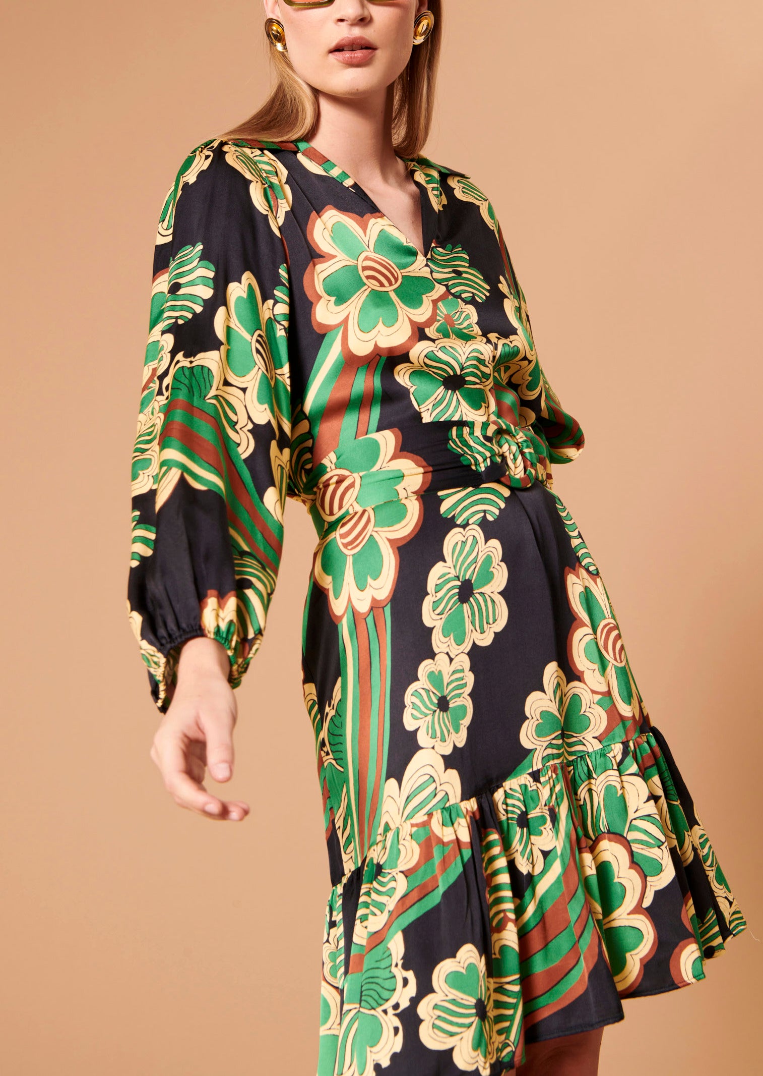 Robe Rosie bleu nuit imprimé à fleurs Faume - seconde main