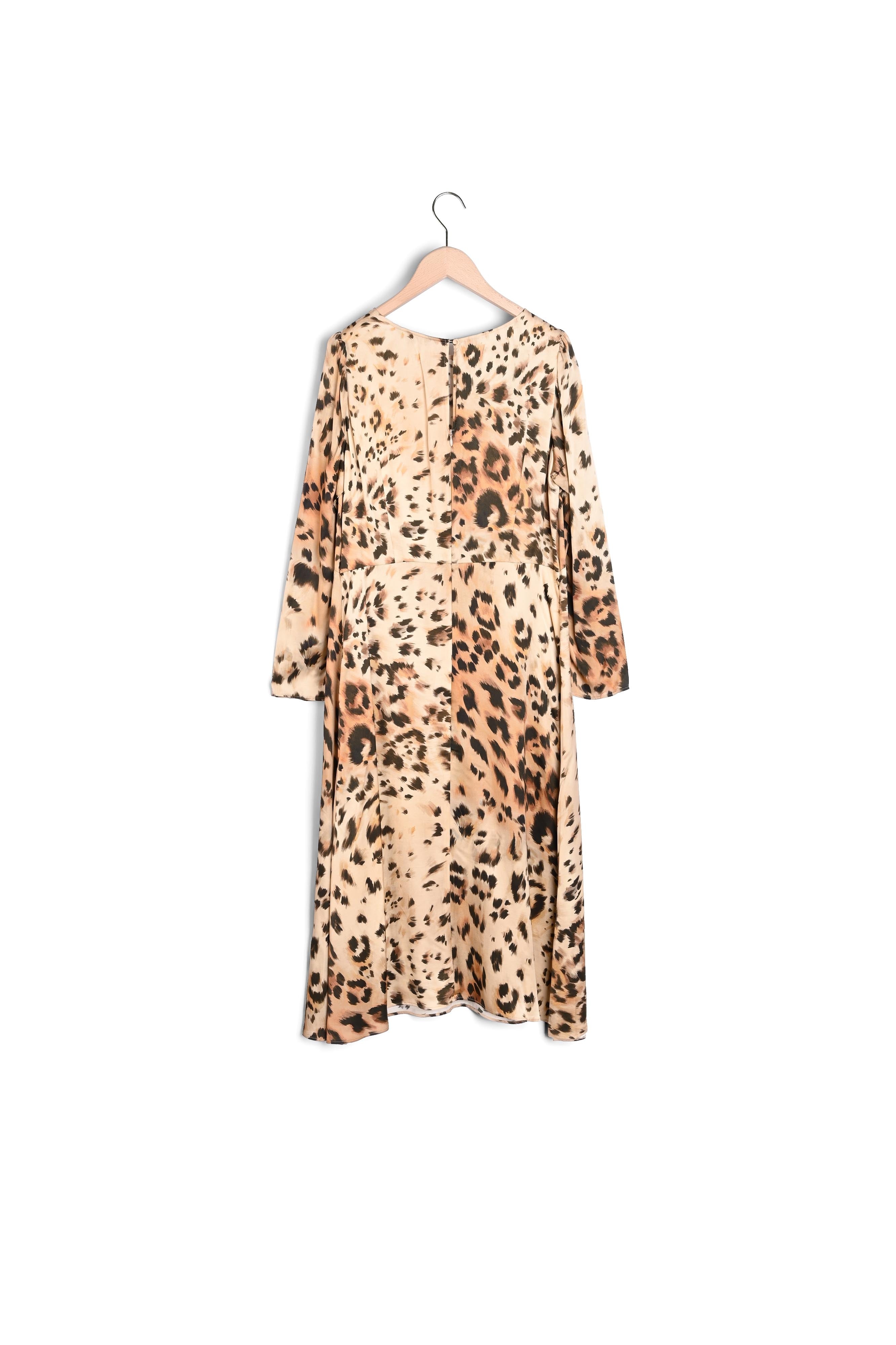 Robe Rozica imprimé léopard sur satin viscose Faume - seconde main