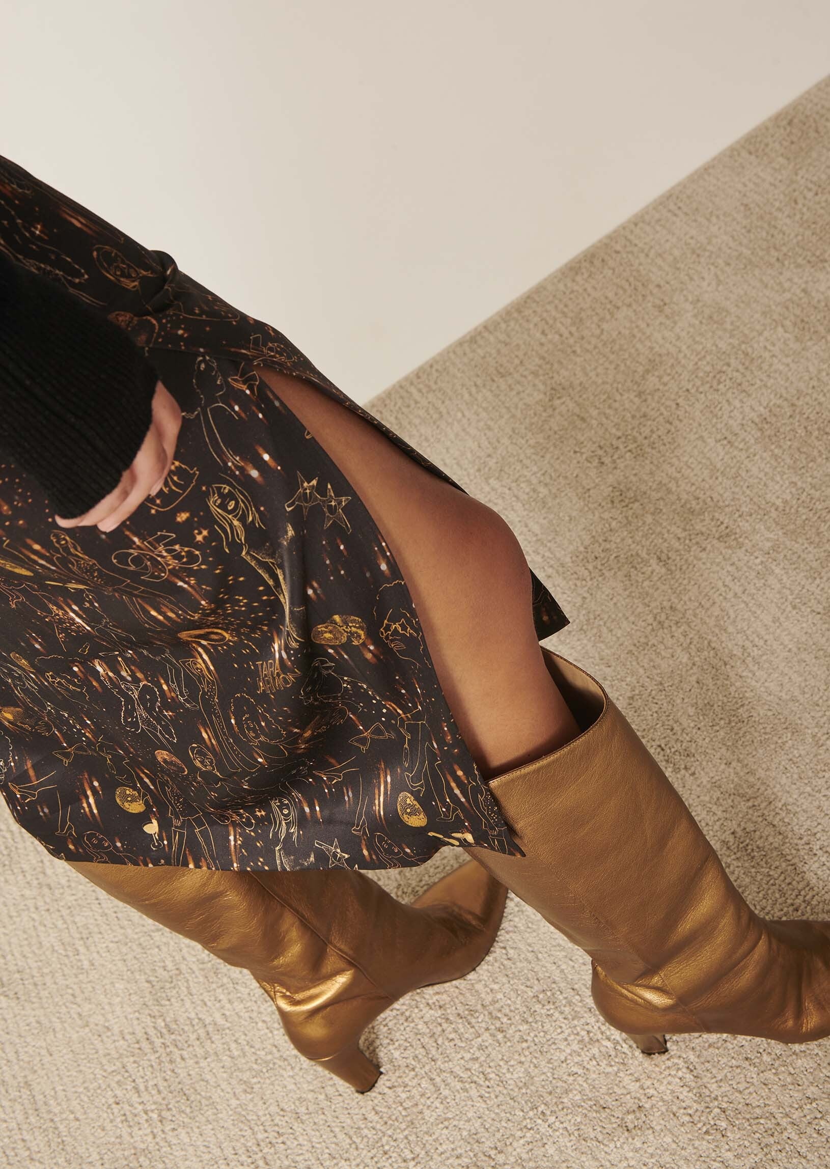 Jupe Jazz noire imprimé Tara Party Faume - seconde main