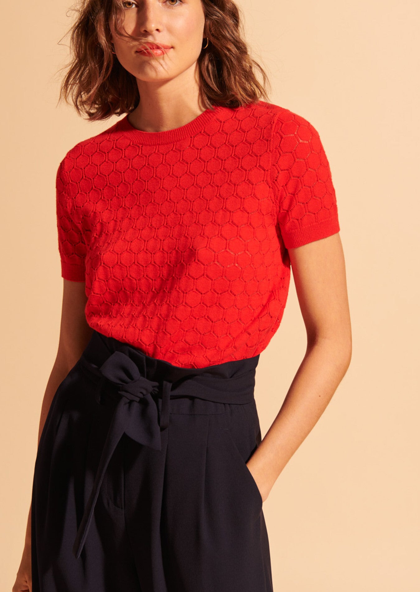 Pull à manches courtes Nova rouge Faume - seconde main