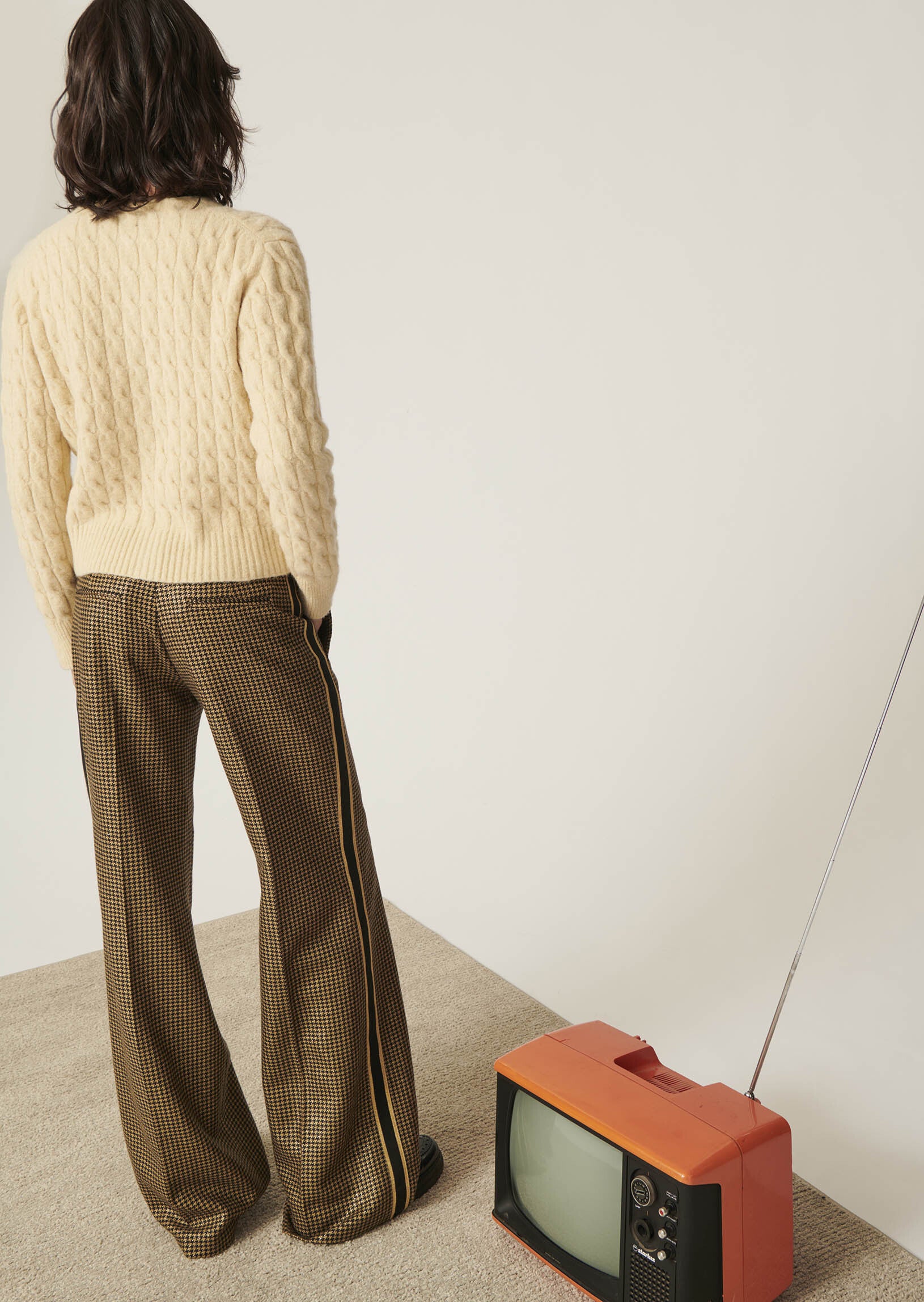 Gilet Gaia écru en maille doudou Faume - seconde main