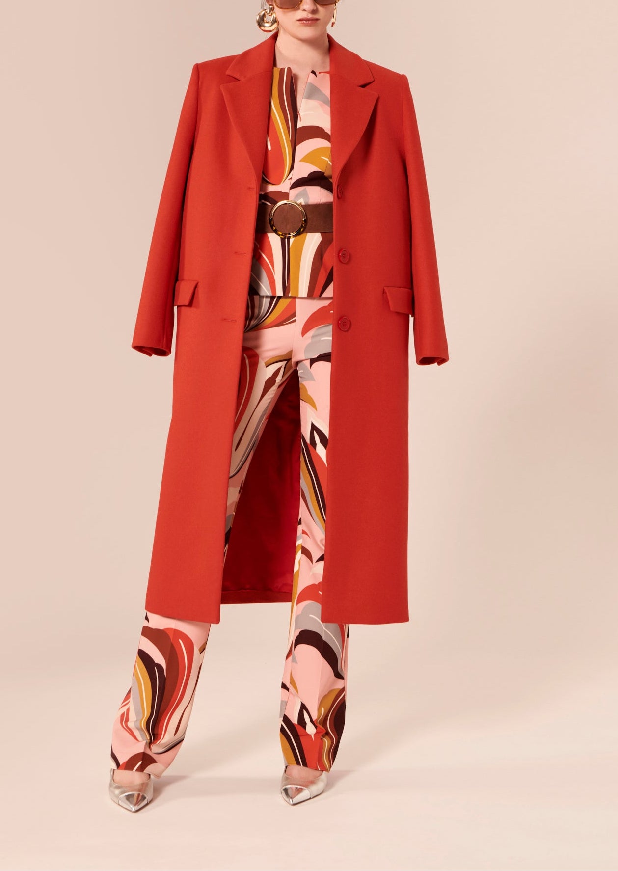 Top Tina marron imprimé graphique Faume - seconde main