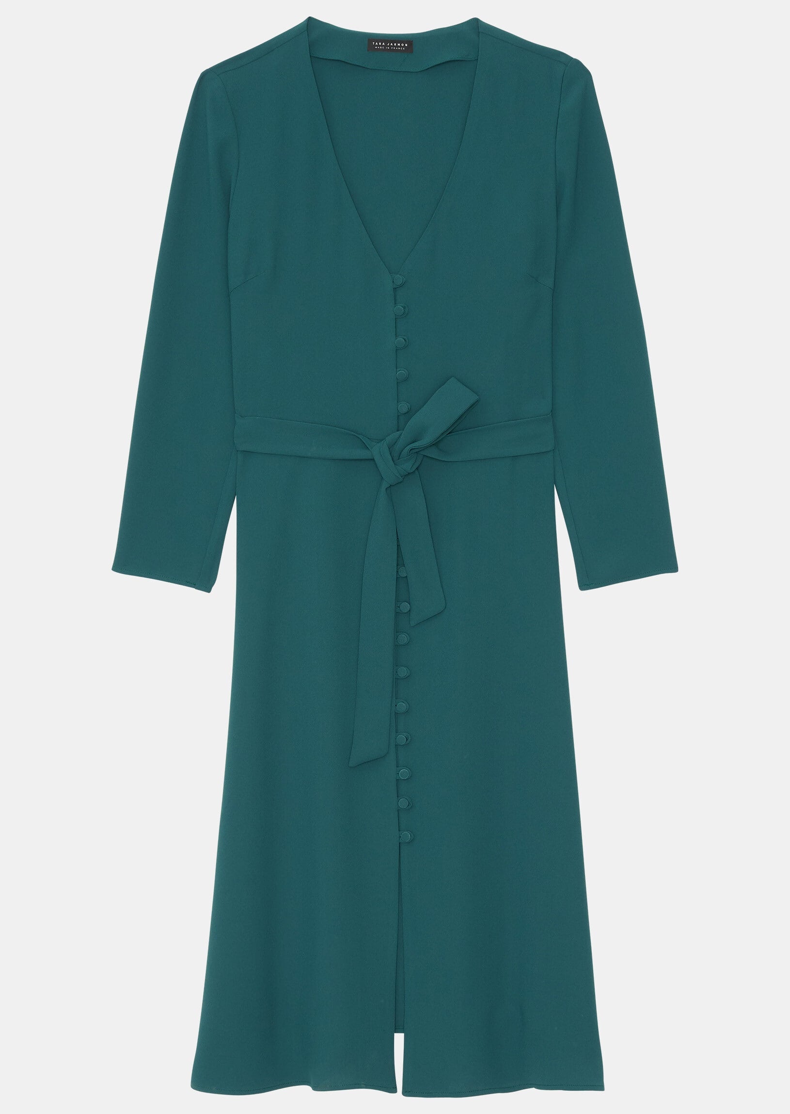 Robe Raynel verte en crêpe Faume - seconde main