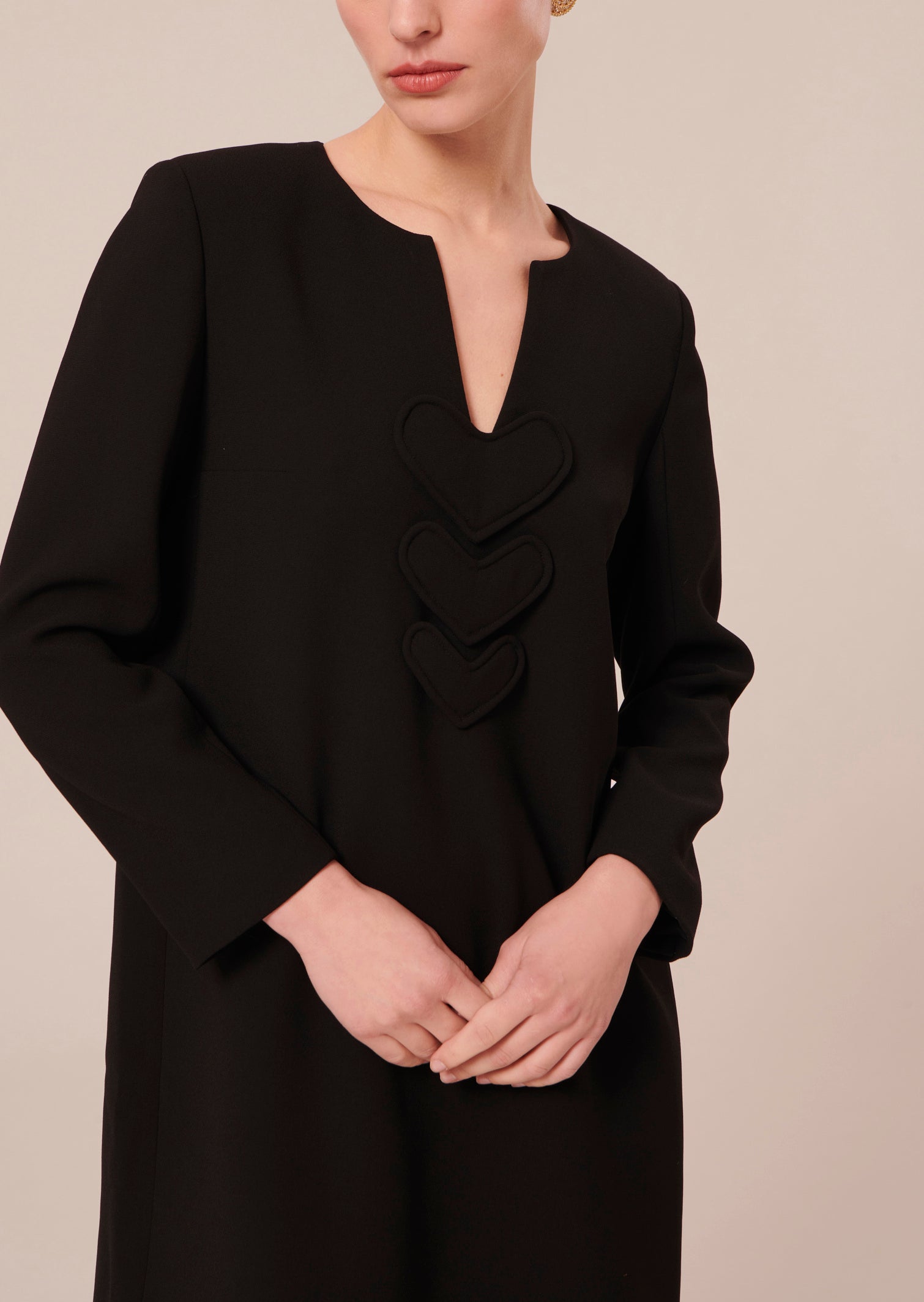 Robe Rhea noire en crêpe Faume - seconde main