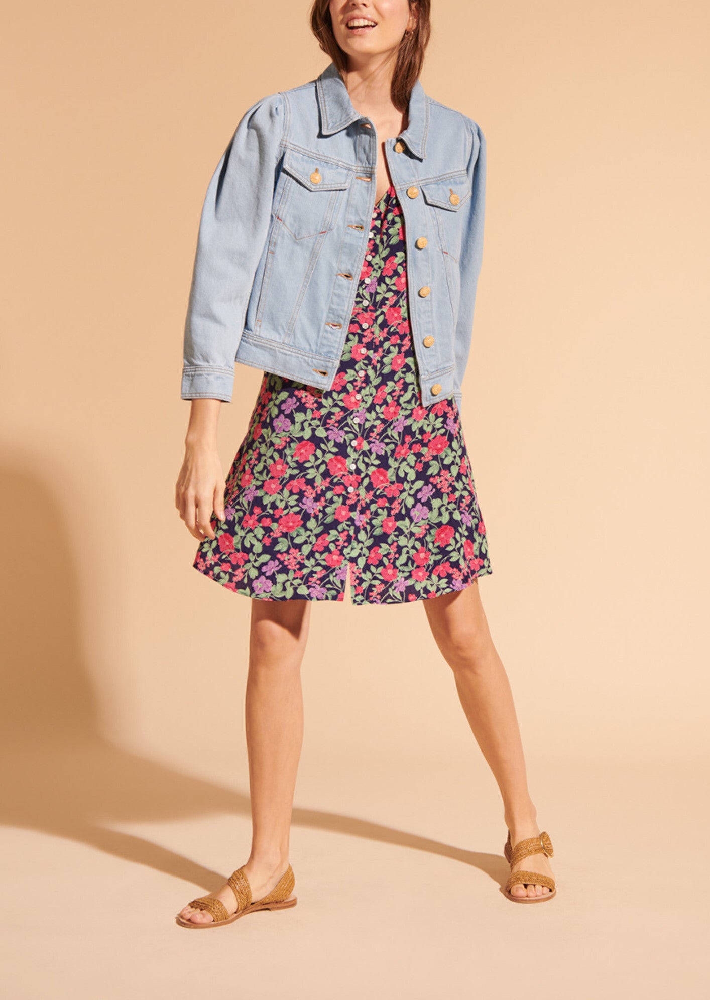 Robe Ruomi courte à imprimé fleurs Faume - seconde main