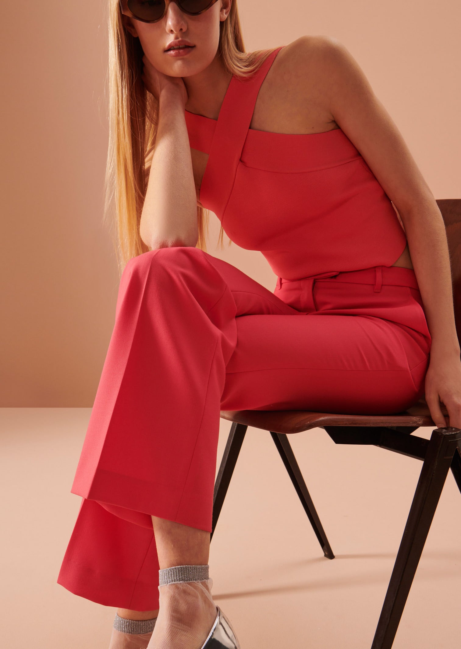 Pantalon Patti rose en laine froide Faume - seconde main