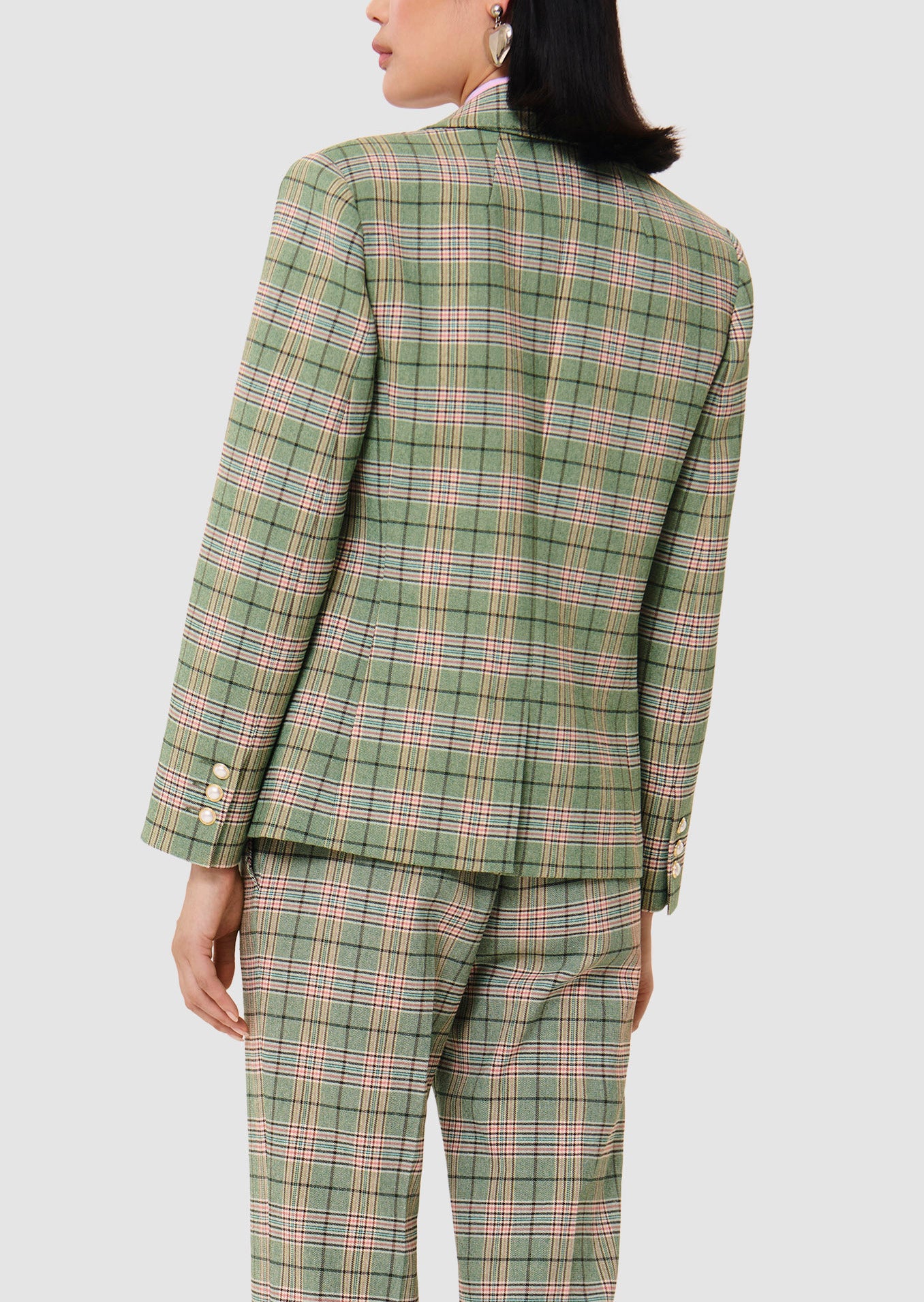 Veste verte en tartan Valy Faume - seconde main