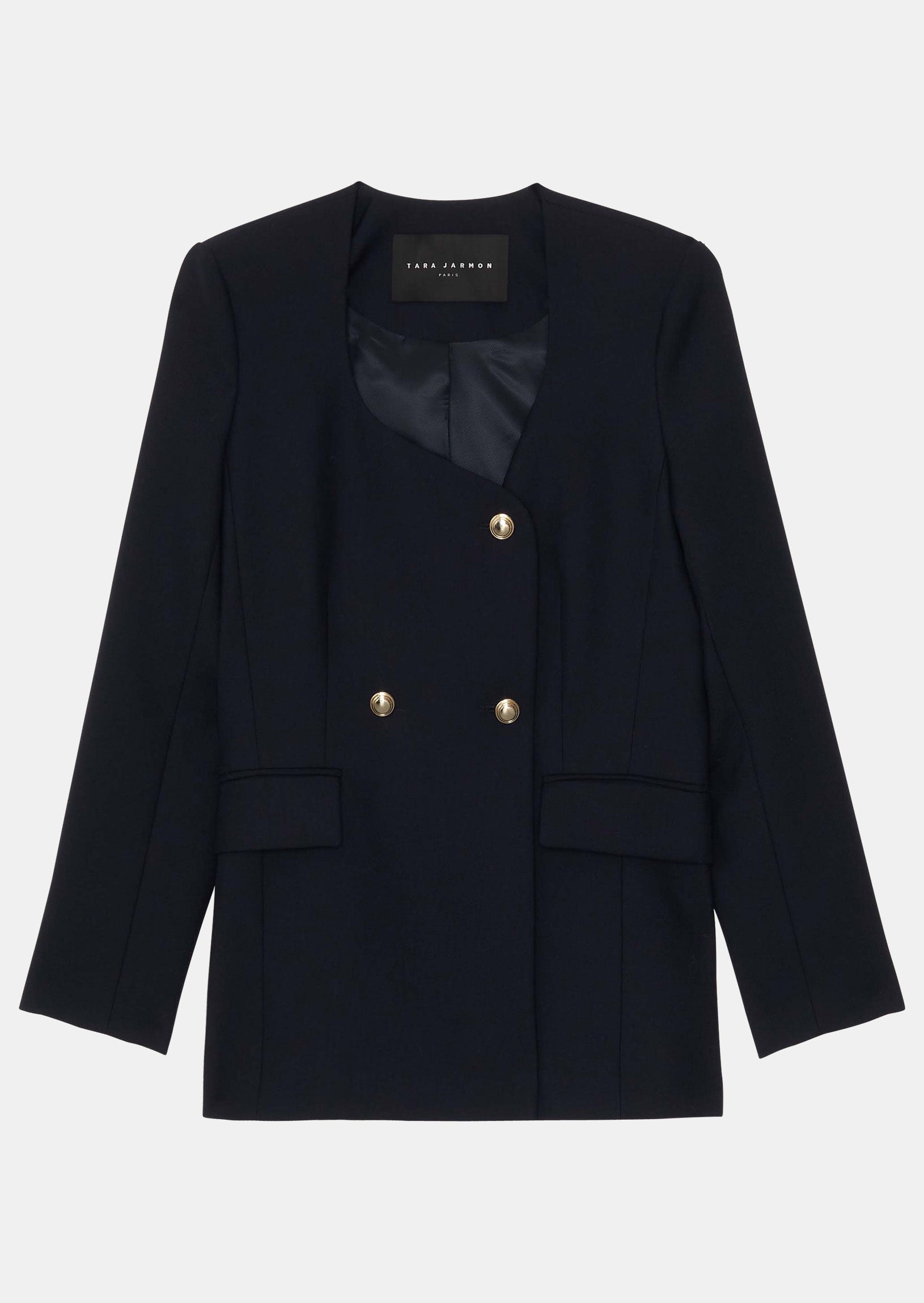 Veste Viviann bleu nuit en toile tailleur Faume - seconde main