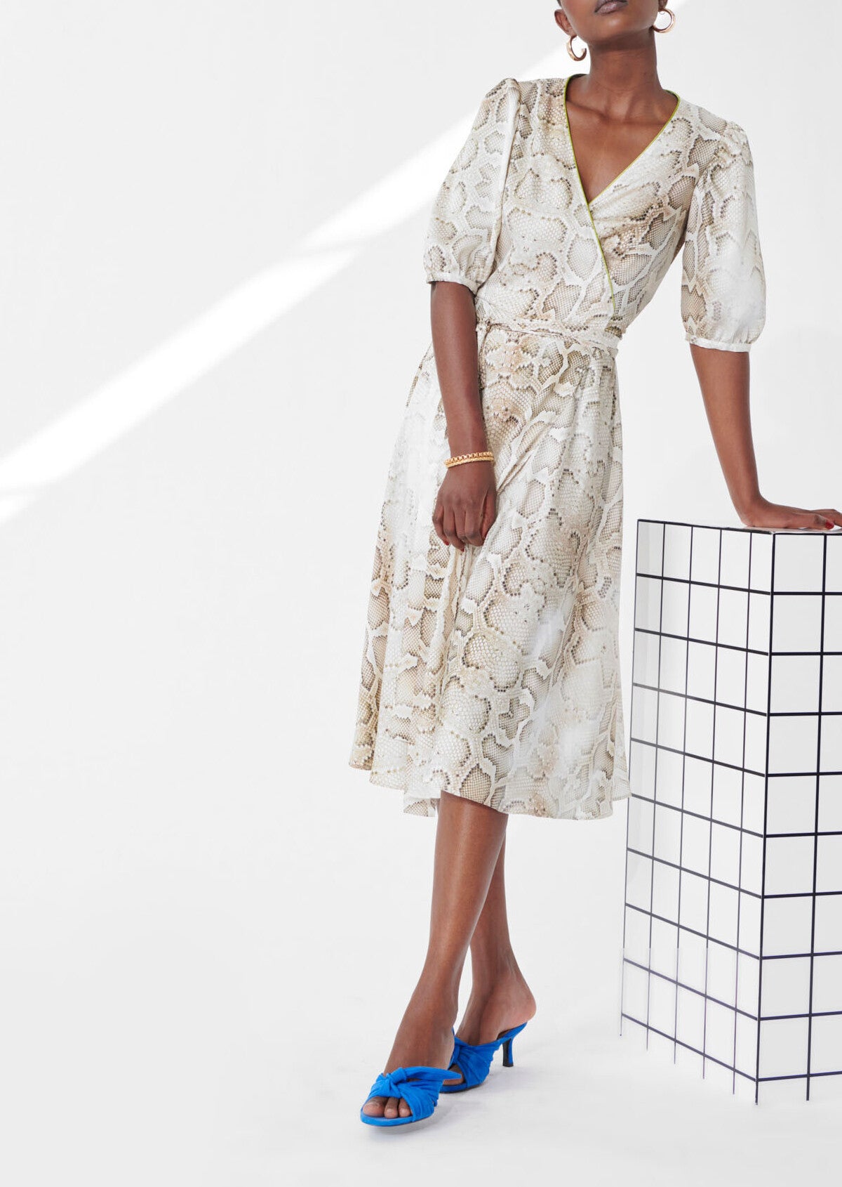 Robe Rikky écrue imprimé python Faume - seconde main