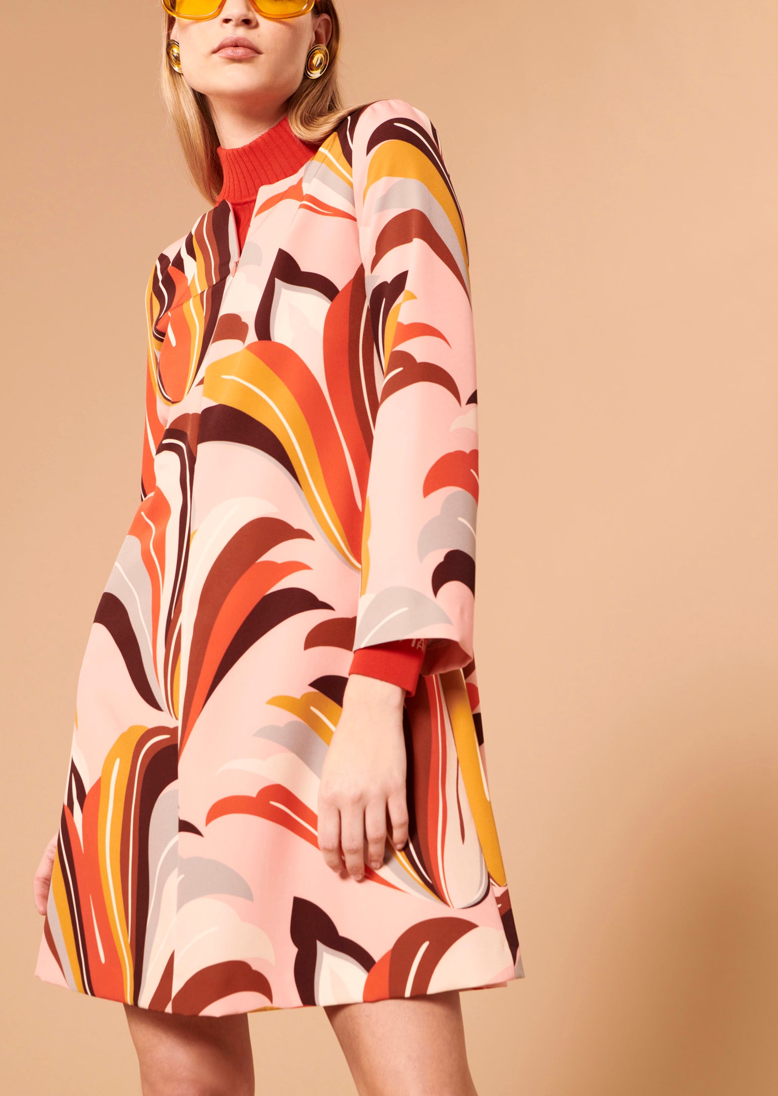 Robe Rosita marron imprimé graphique Faume - seconde main