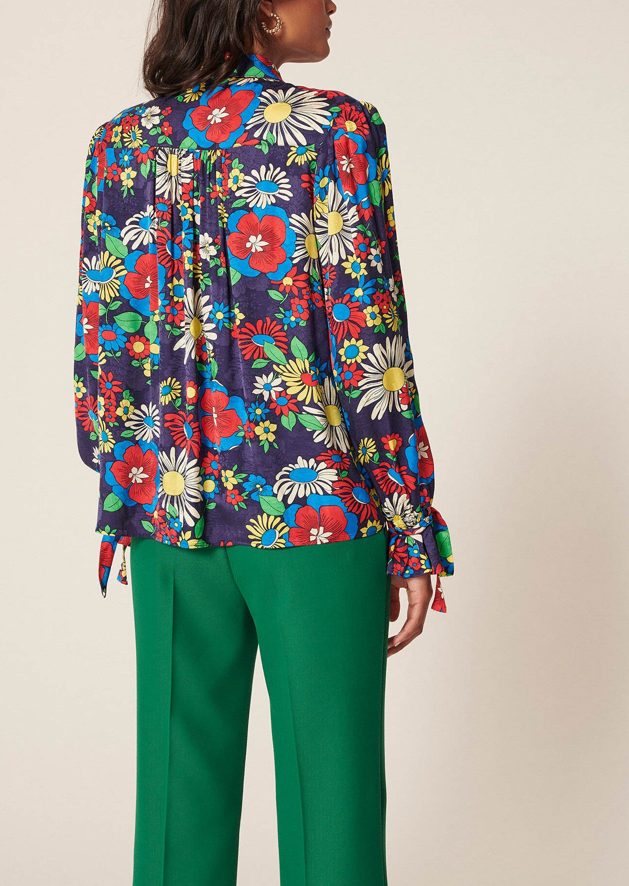 Top Tahili bleu imprimé fleurs Faume - seconde main