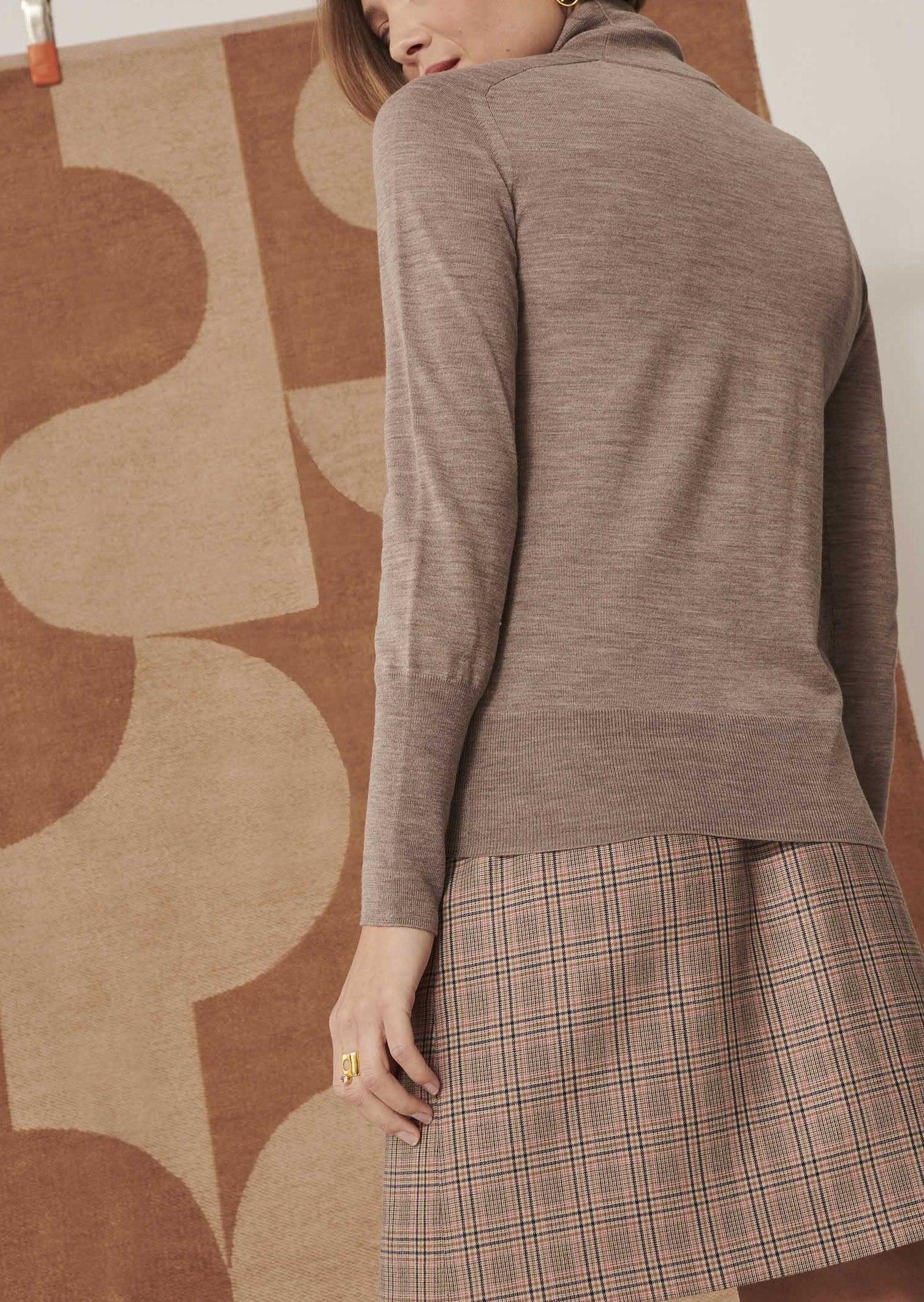 Pull Precious beige en merinos extrafin Faume - seconde main