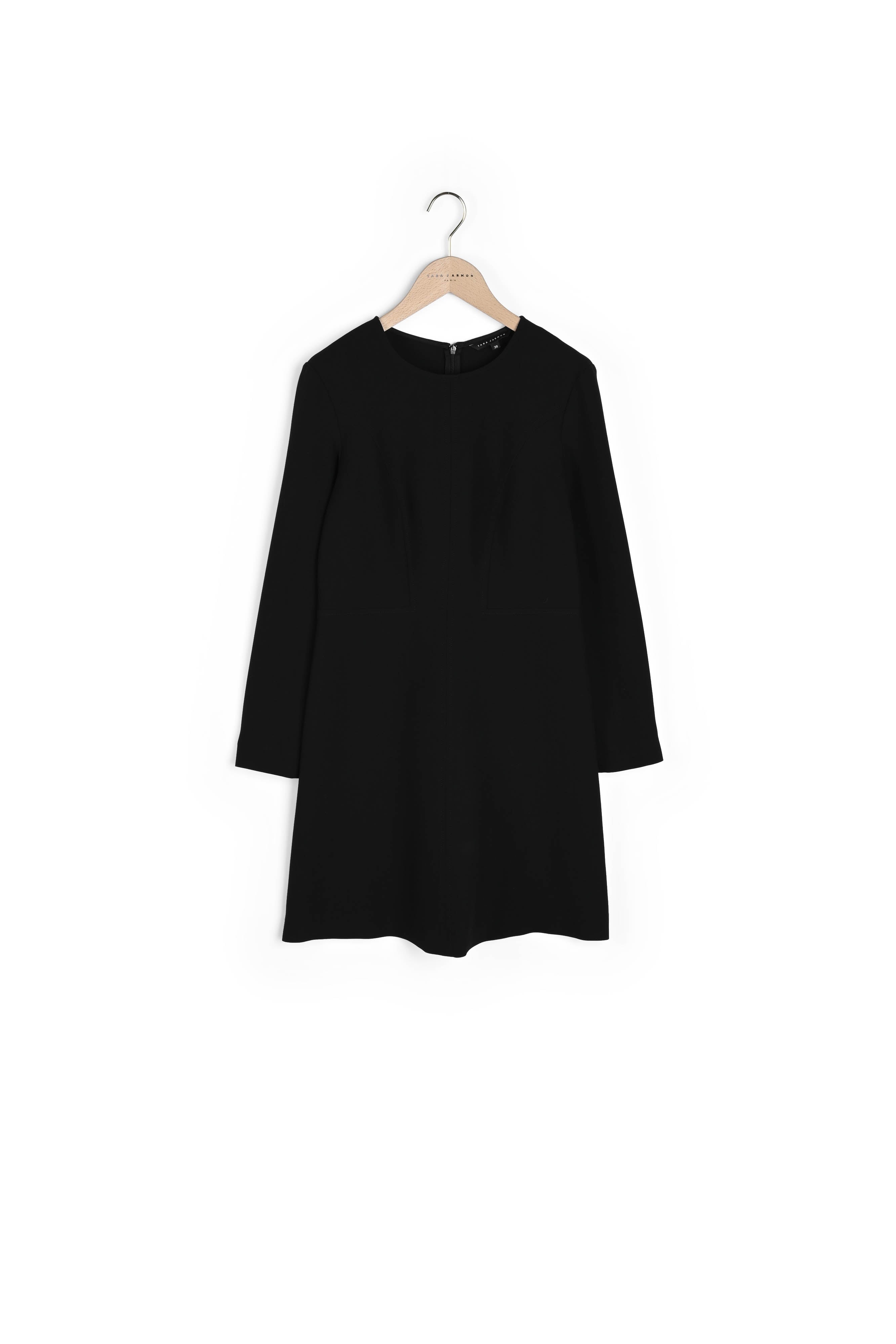 Robe mi-longue noire en toile double Faume - seconde main