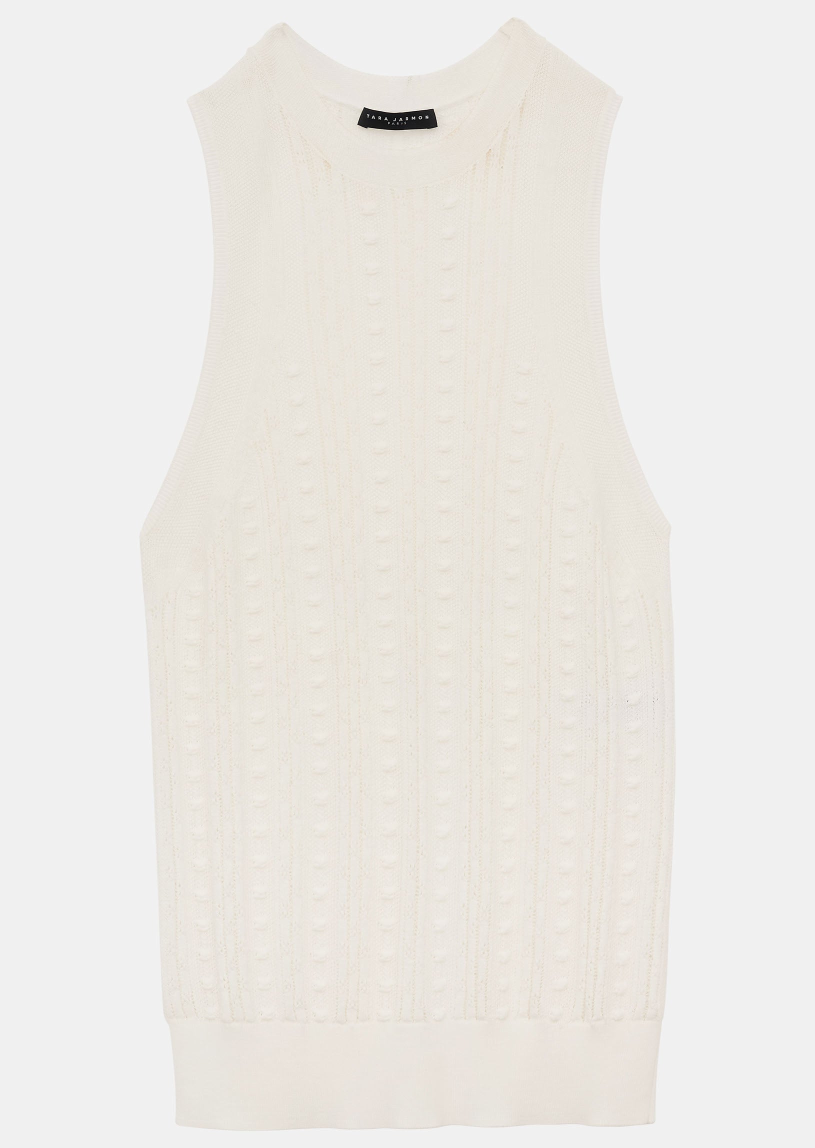 Pull Party écru en maille dentelle Faume - seconde main