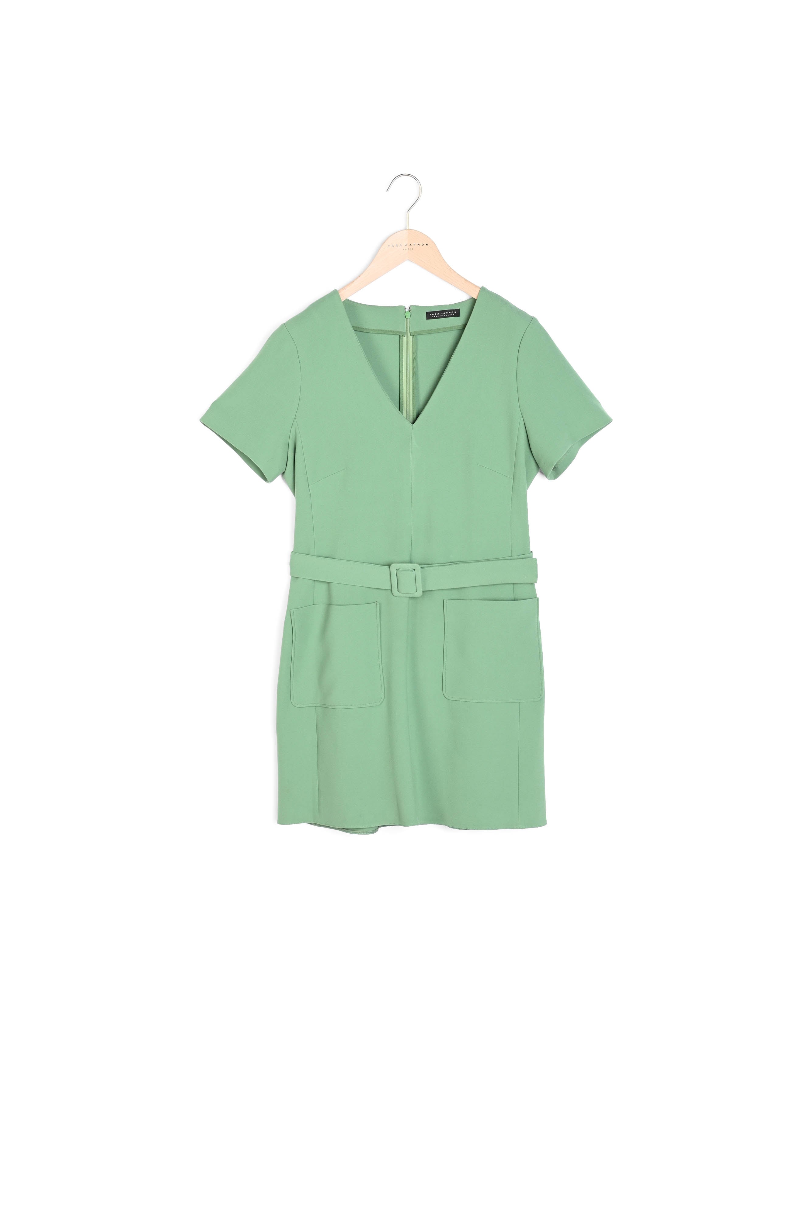 Robe Rox vert pale en toile double Faume - seconde main
