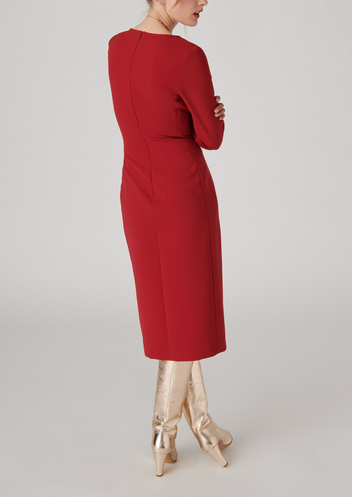 Robe midi Ringo en tailleur stretch flamme Faume - seconde main