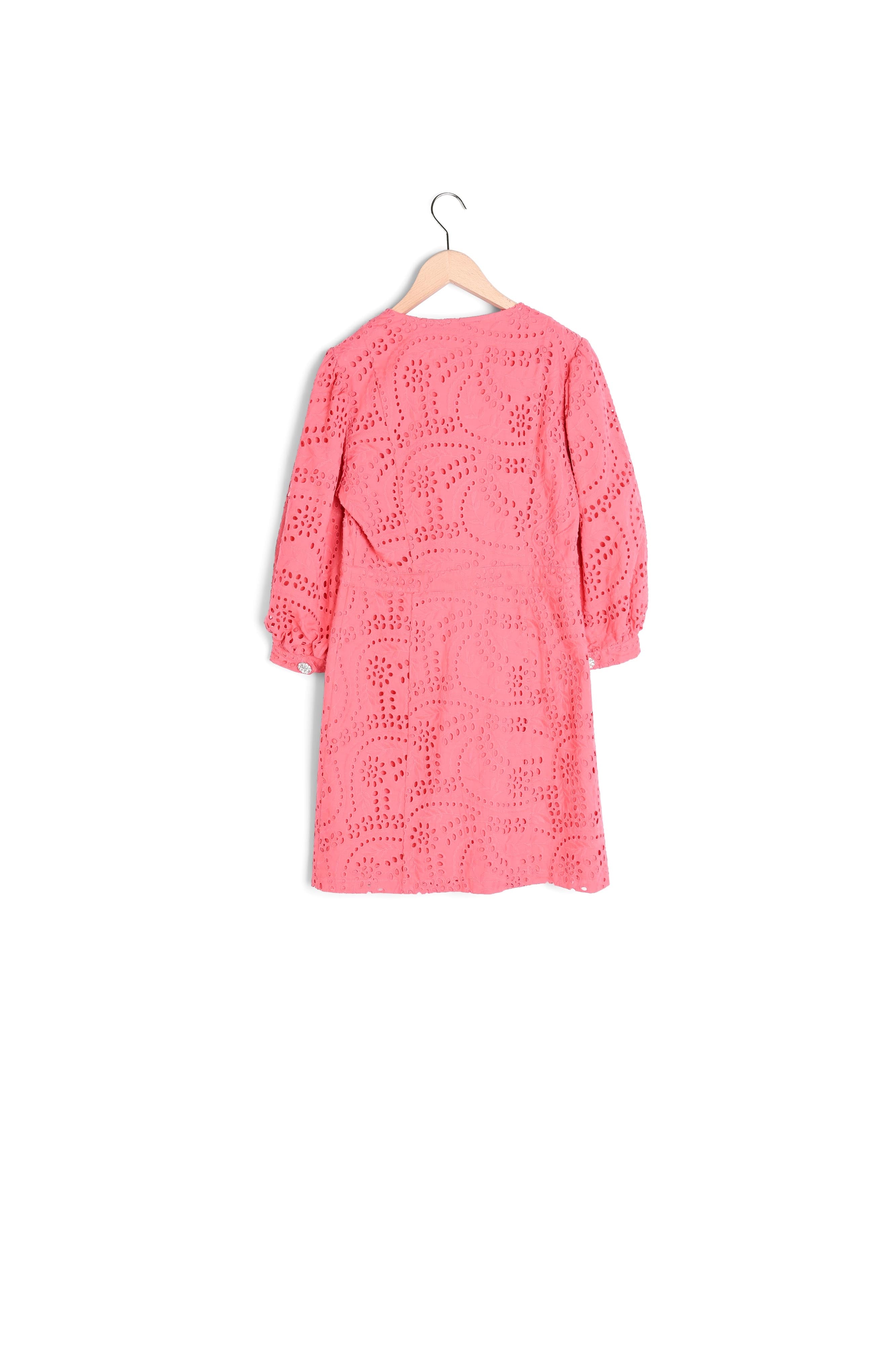 Robe Rosalyn rose en broderie Faume - seconde main