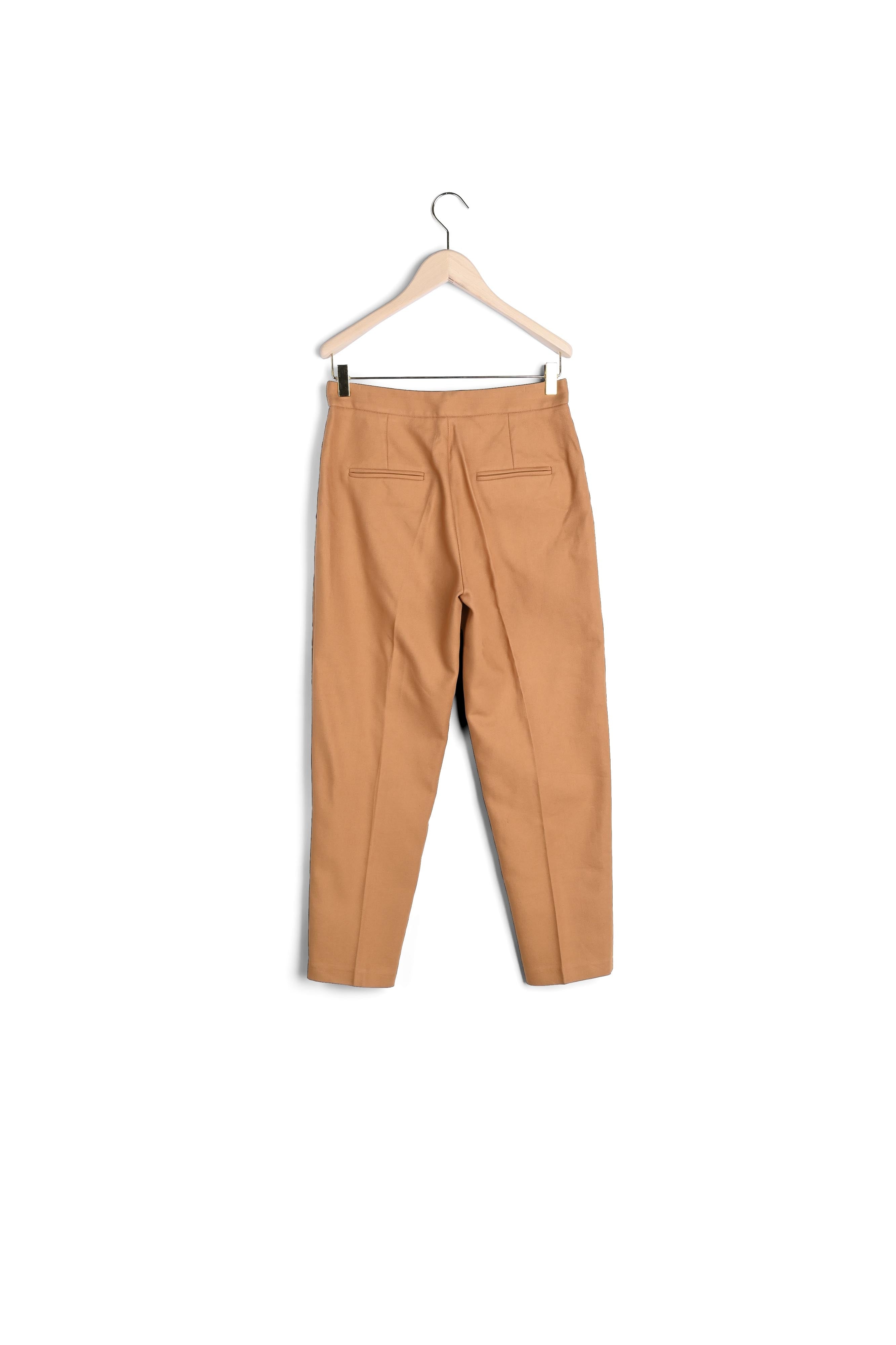Pantalon cigarette Primerose camel en twill de coton Faume - seconde main