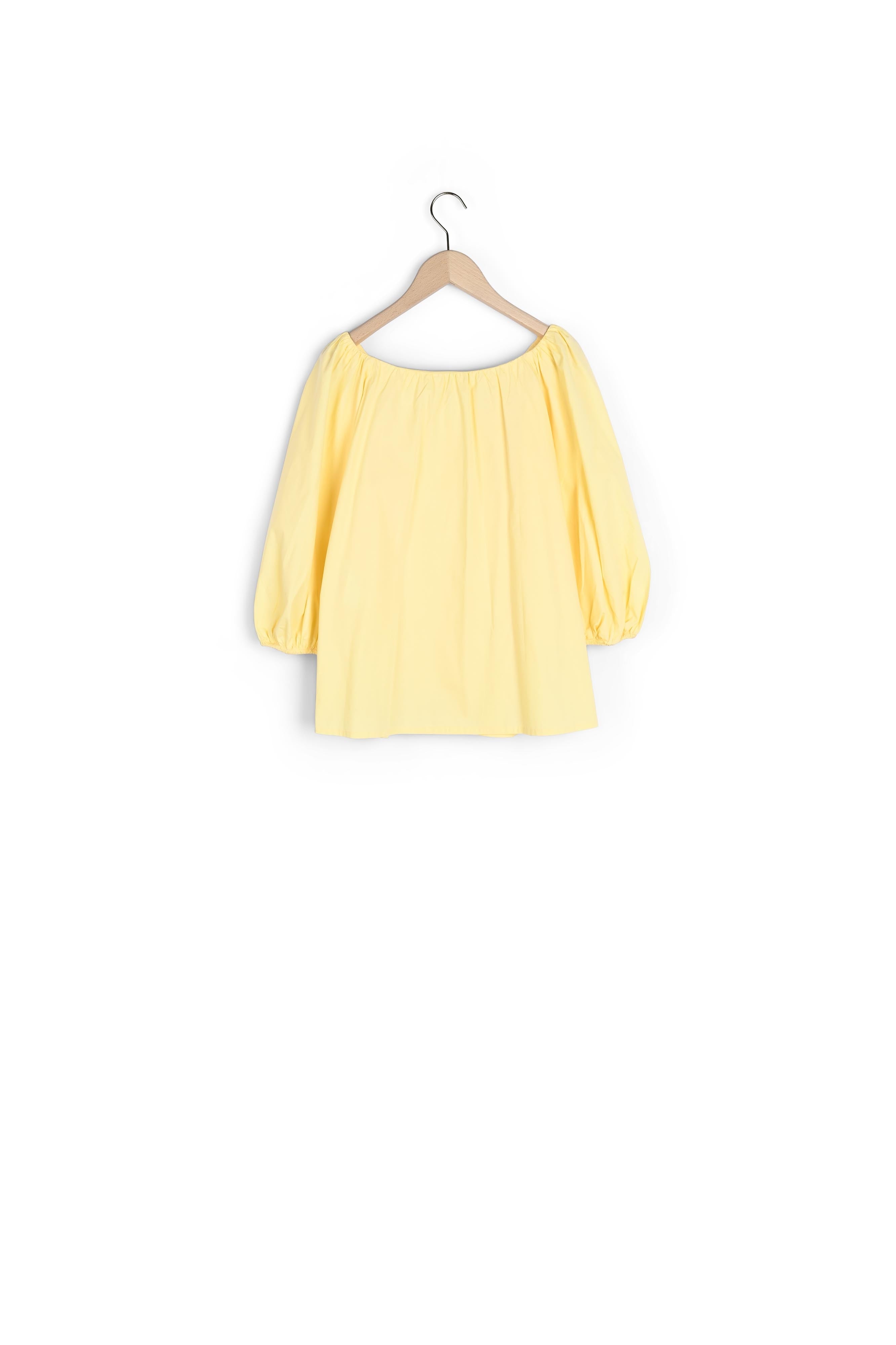 Chemise Cuba jaune pastel en popeline Faume - seconde main
