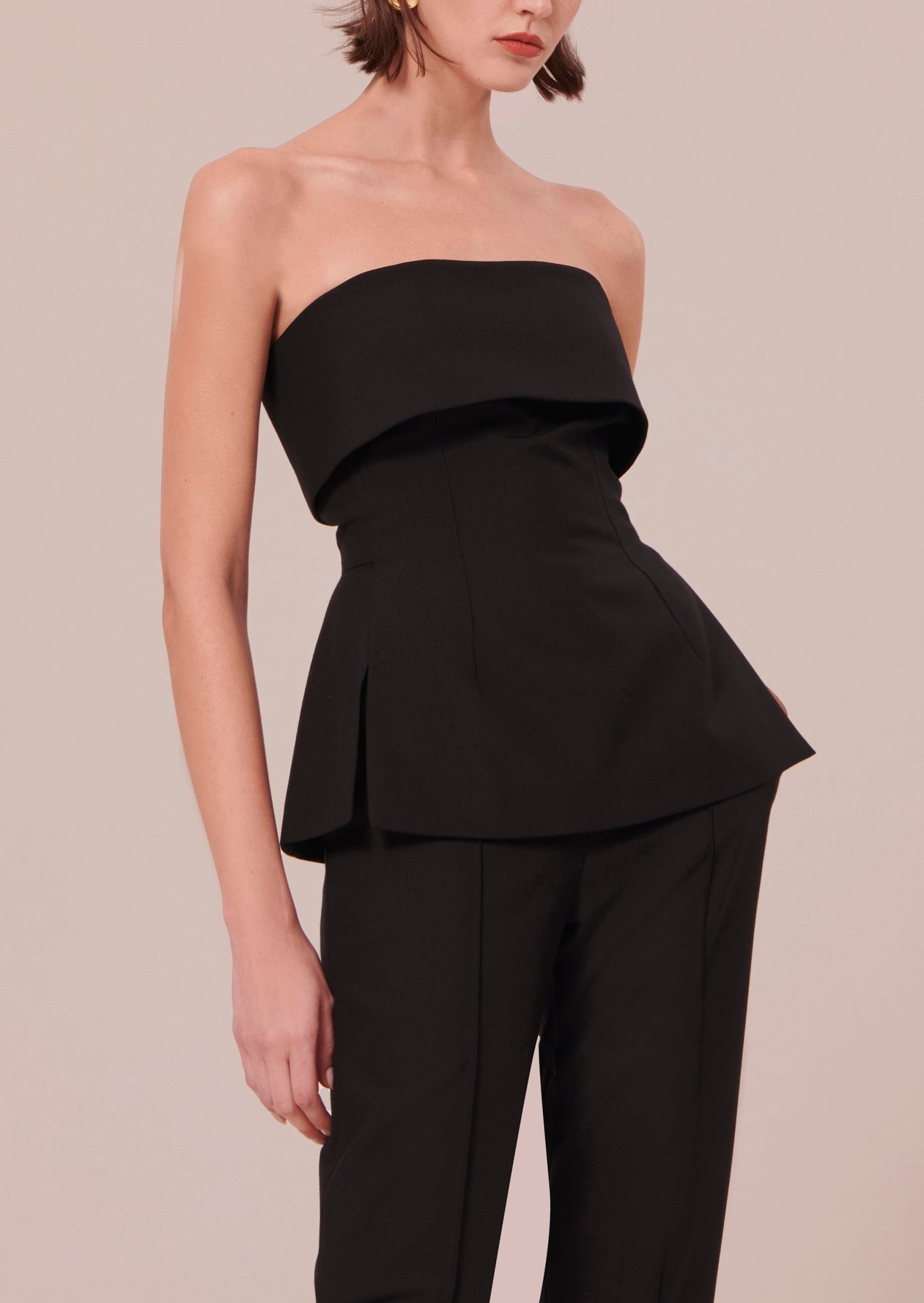 Top Tonnie noir en laine froide Faume - seconde main