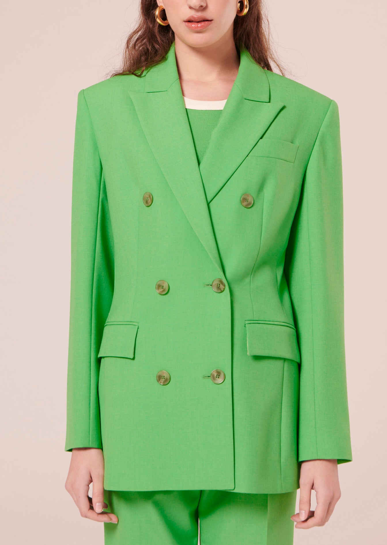 Veste Viola verte en laine froide Faume - seconde main