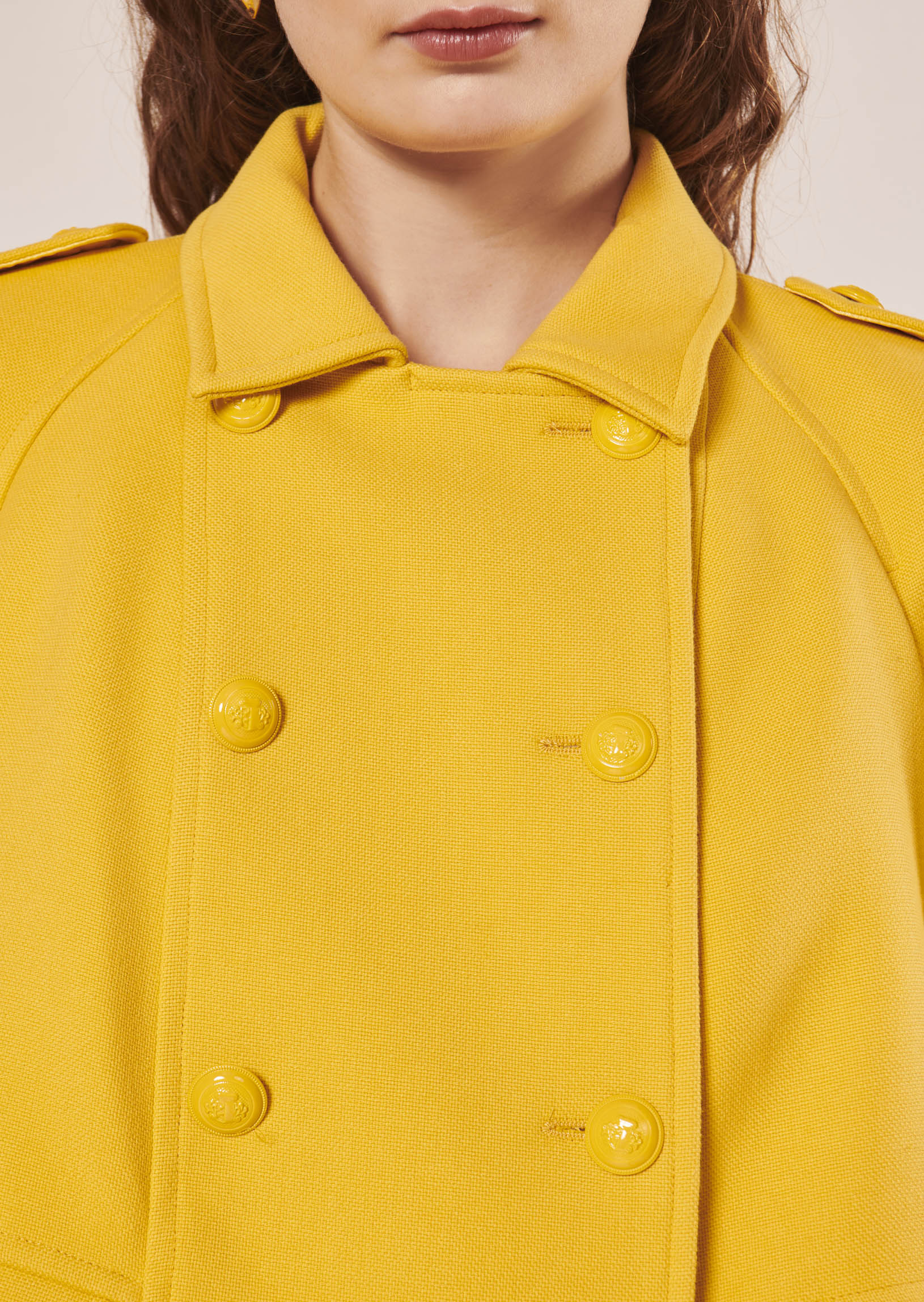 Manteau Marnie jaune en double coton Faume - seconde main