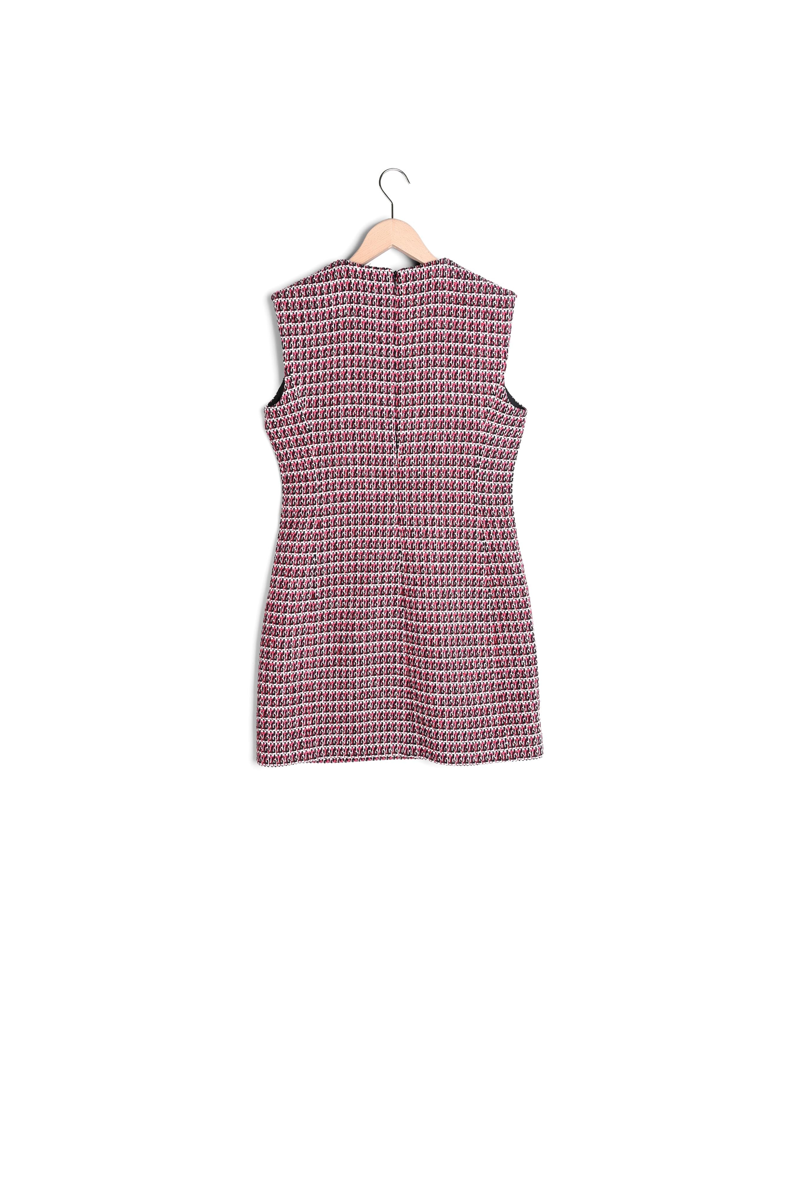 Robe identitaire Robbin sans manches en tweed fuchsia Faume - seconde main