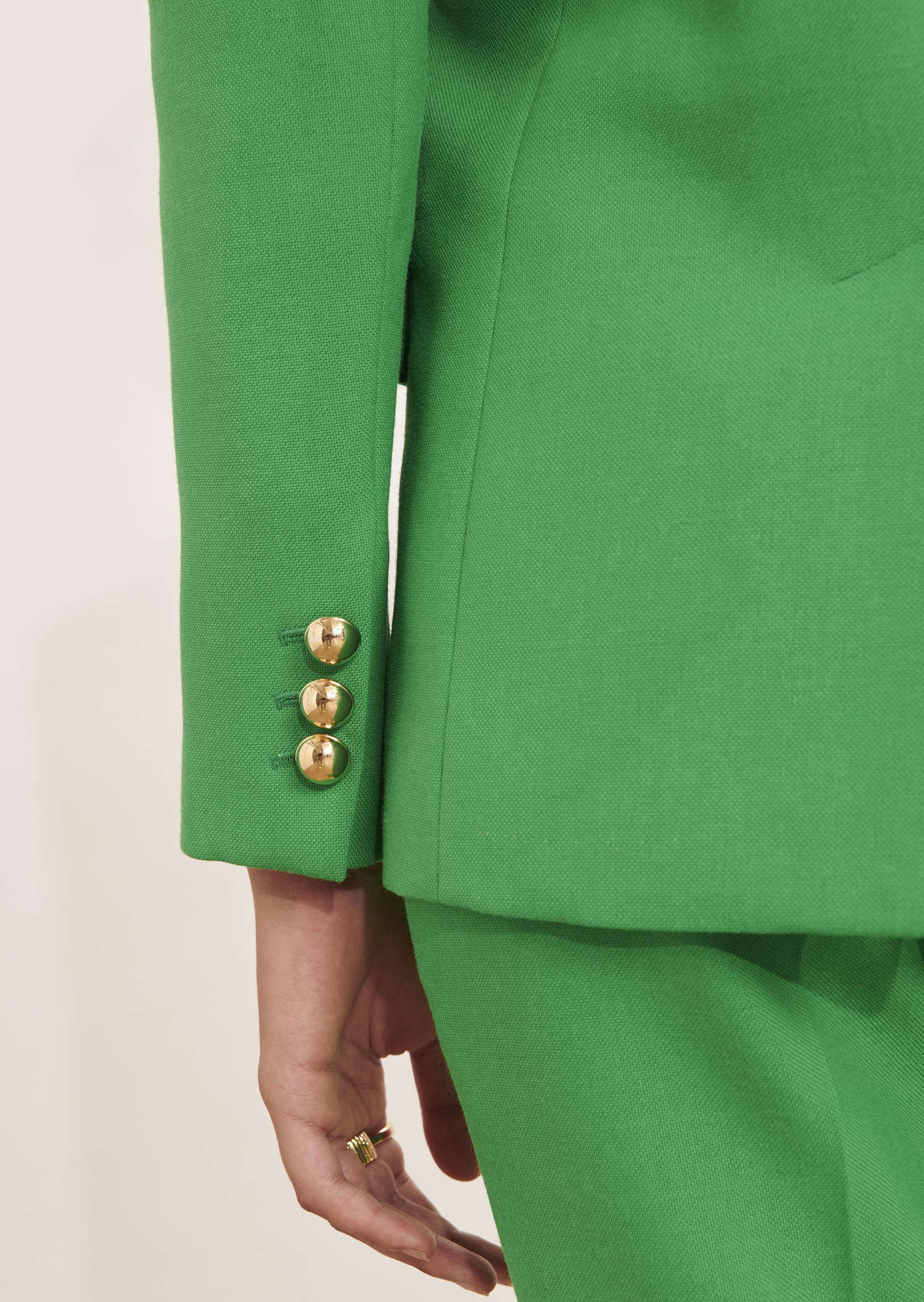 Veste Virgie verte en toile tailleur Faume - seconde main