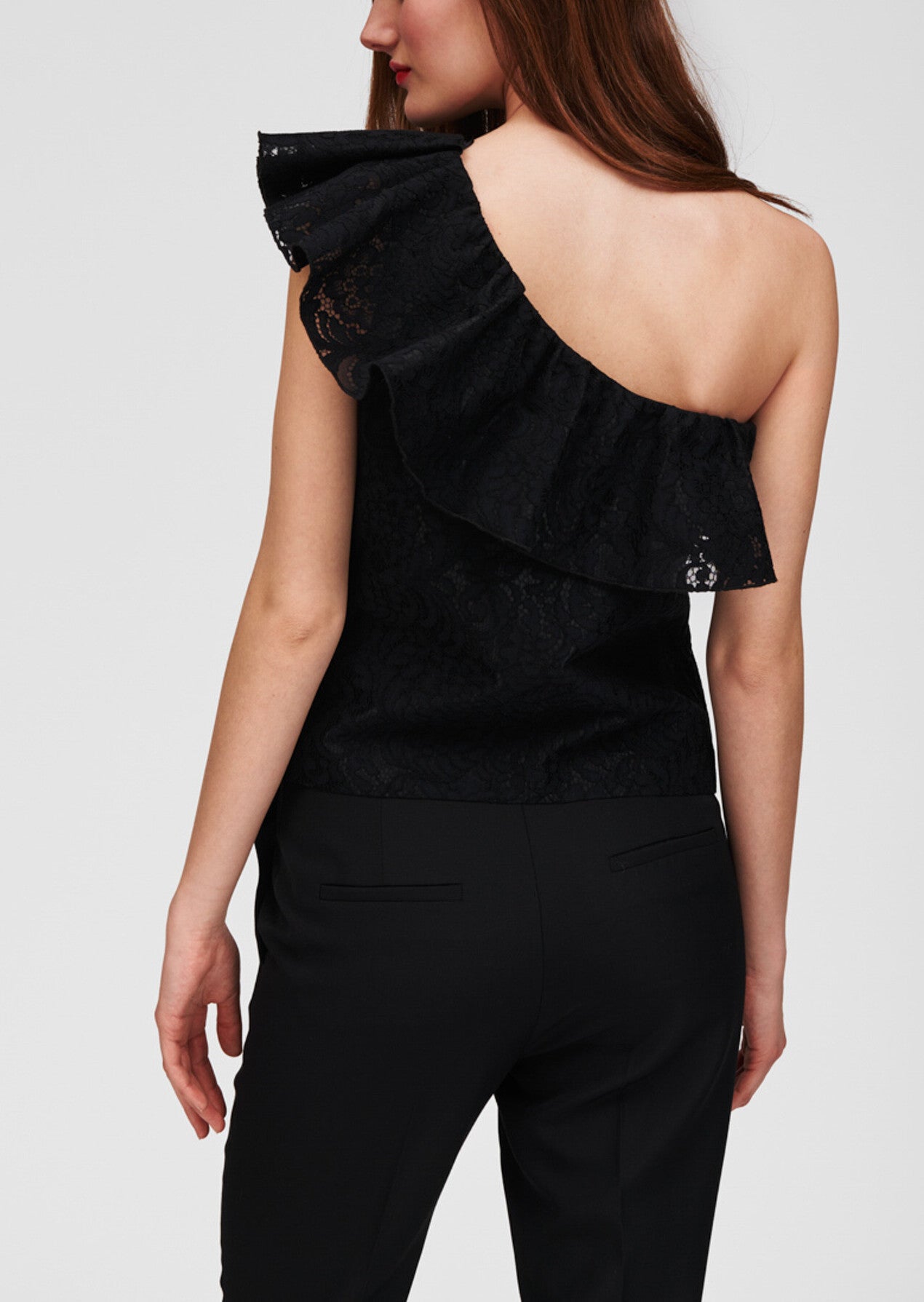 Pantalon droit noir en laine Faume - seconde main