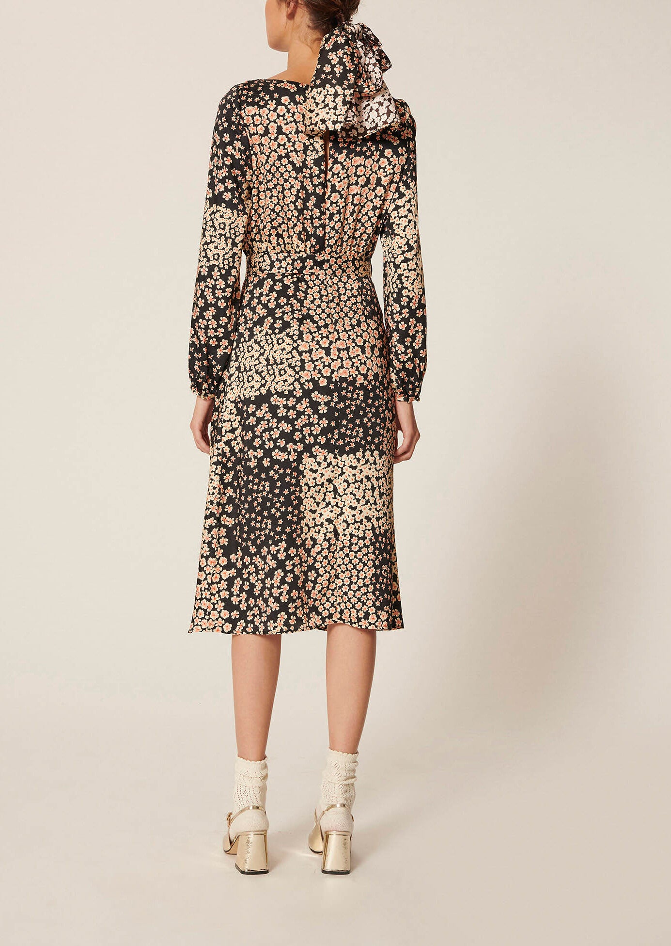 Robe Rillyta noire imprimé petites fleurs Faume - seconde main