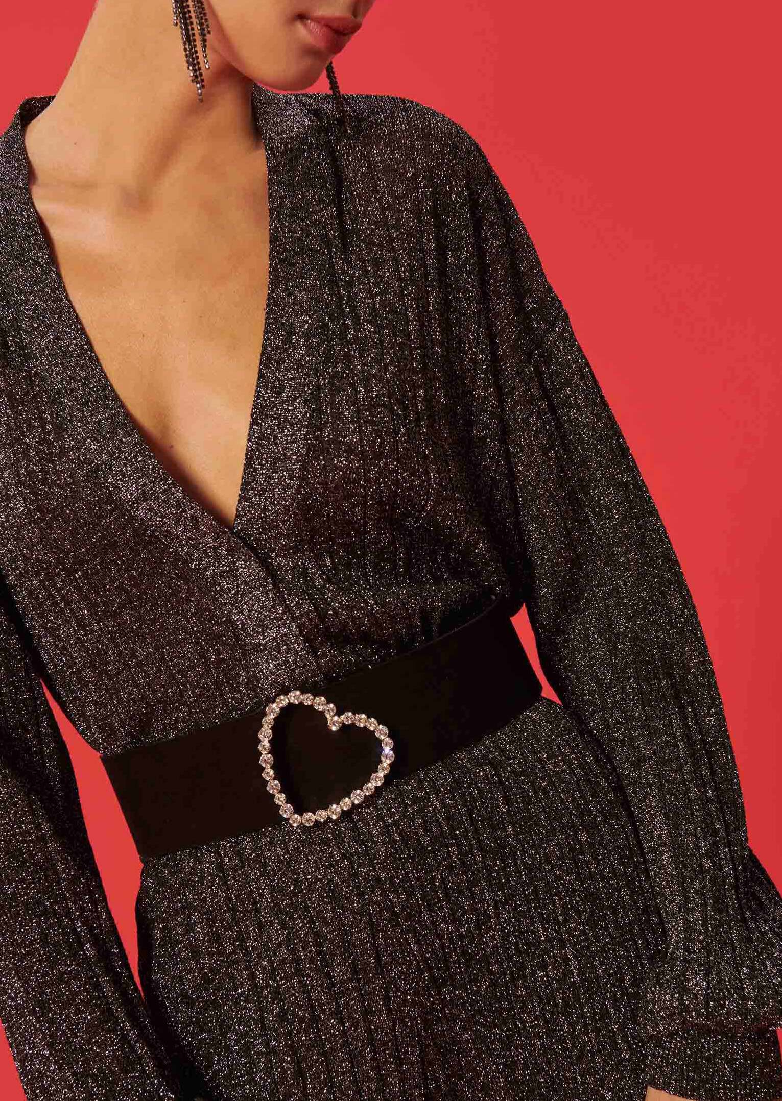 Gilet Galatee noir en maille fine lurex Faume - seconde main