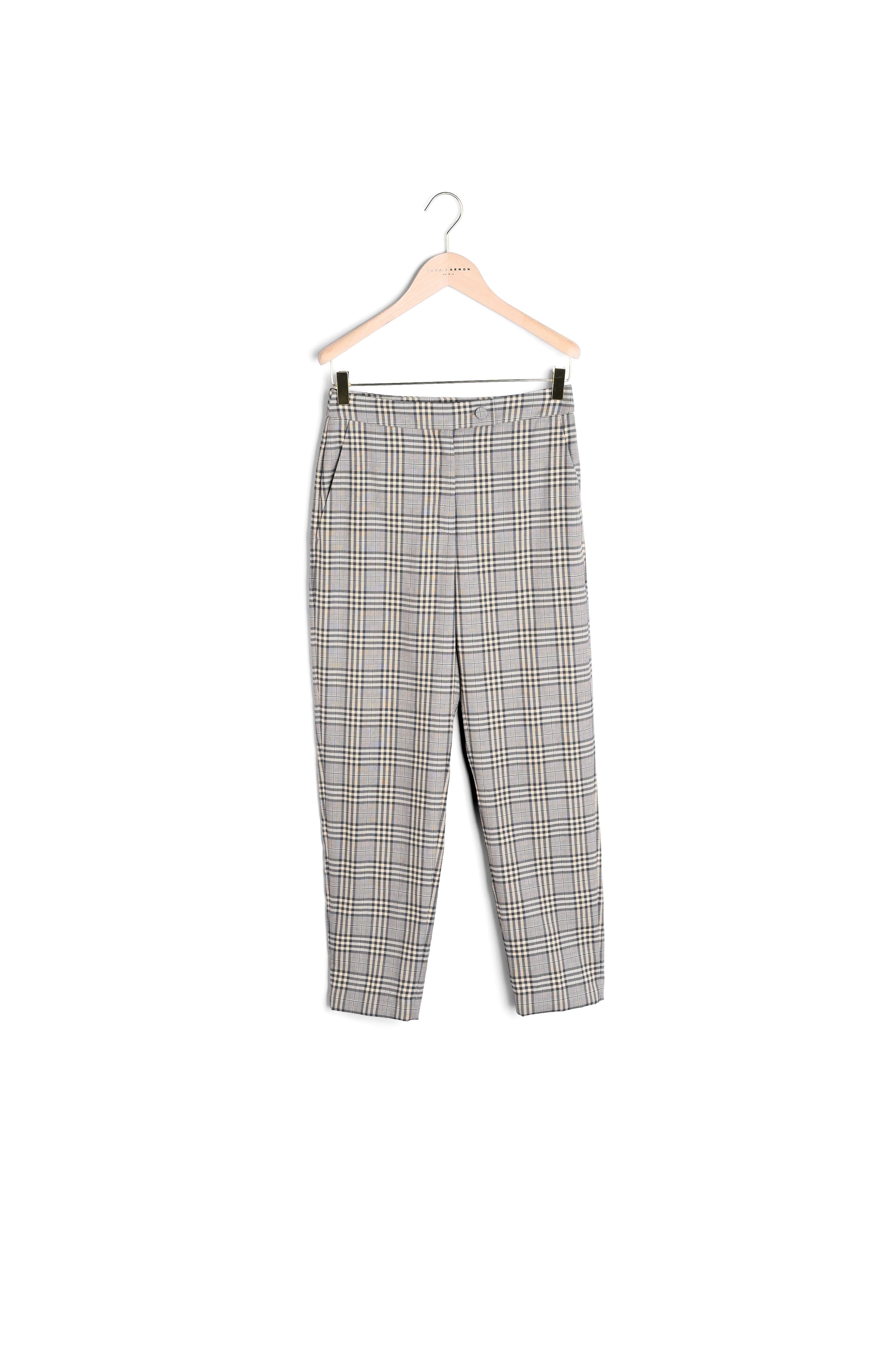 Pantalon camel en tartan Faume - seconde main